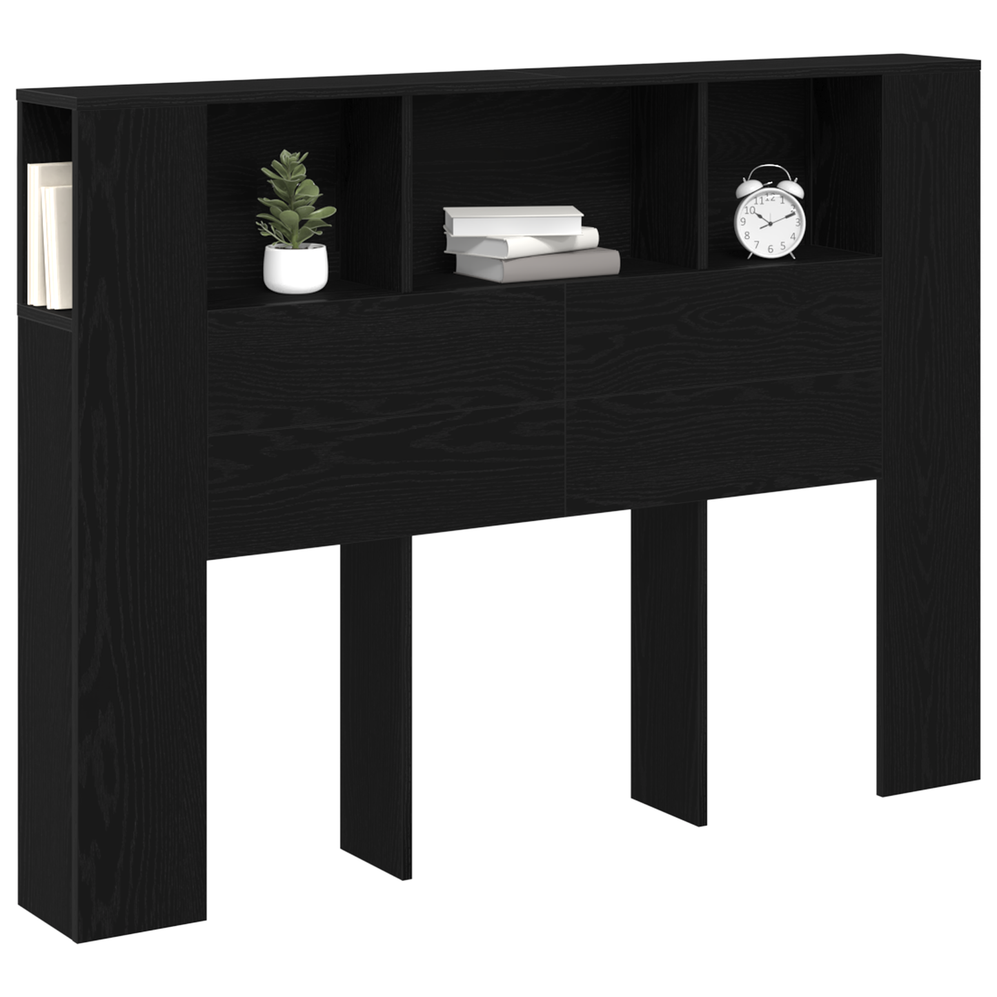 Sort Eg Hovedgavl Kabinet - 140X19X104,5 Cm - Lavet Af Ingeniørtræ