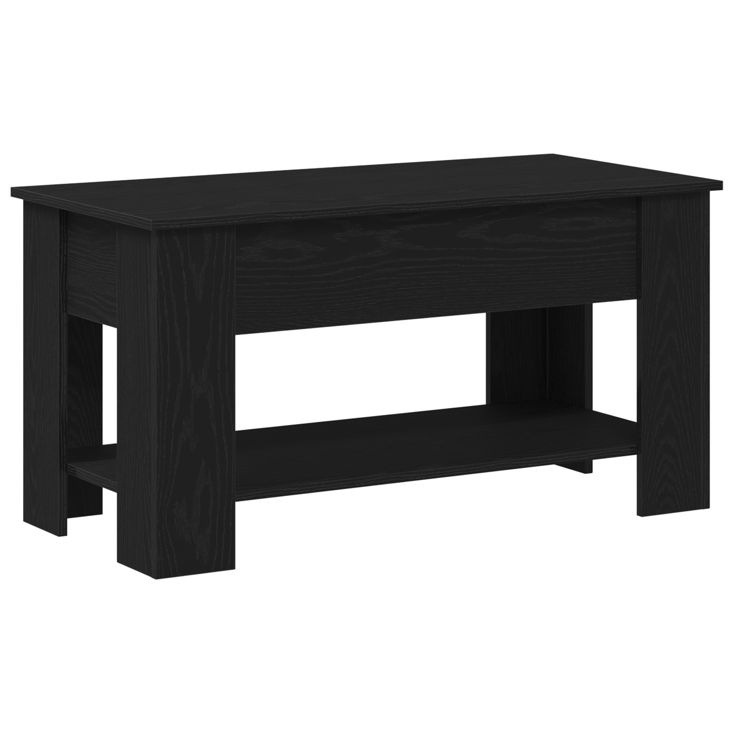 Sort Eg Kaffebord - 101X49X52 Cm Lavet Af Konstrueret Træ