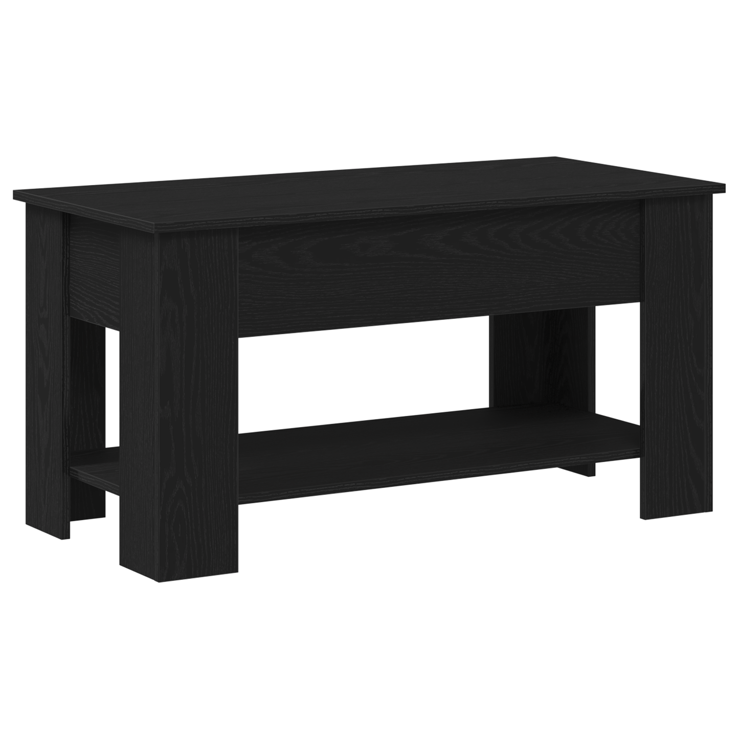 Sort Eg Kaffebord - 101X49X52 Cm Lavet Af Konstrueret Træ