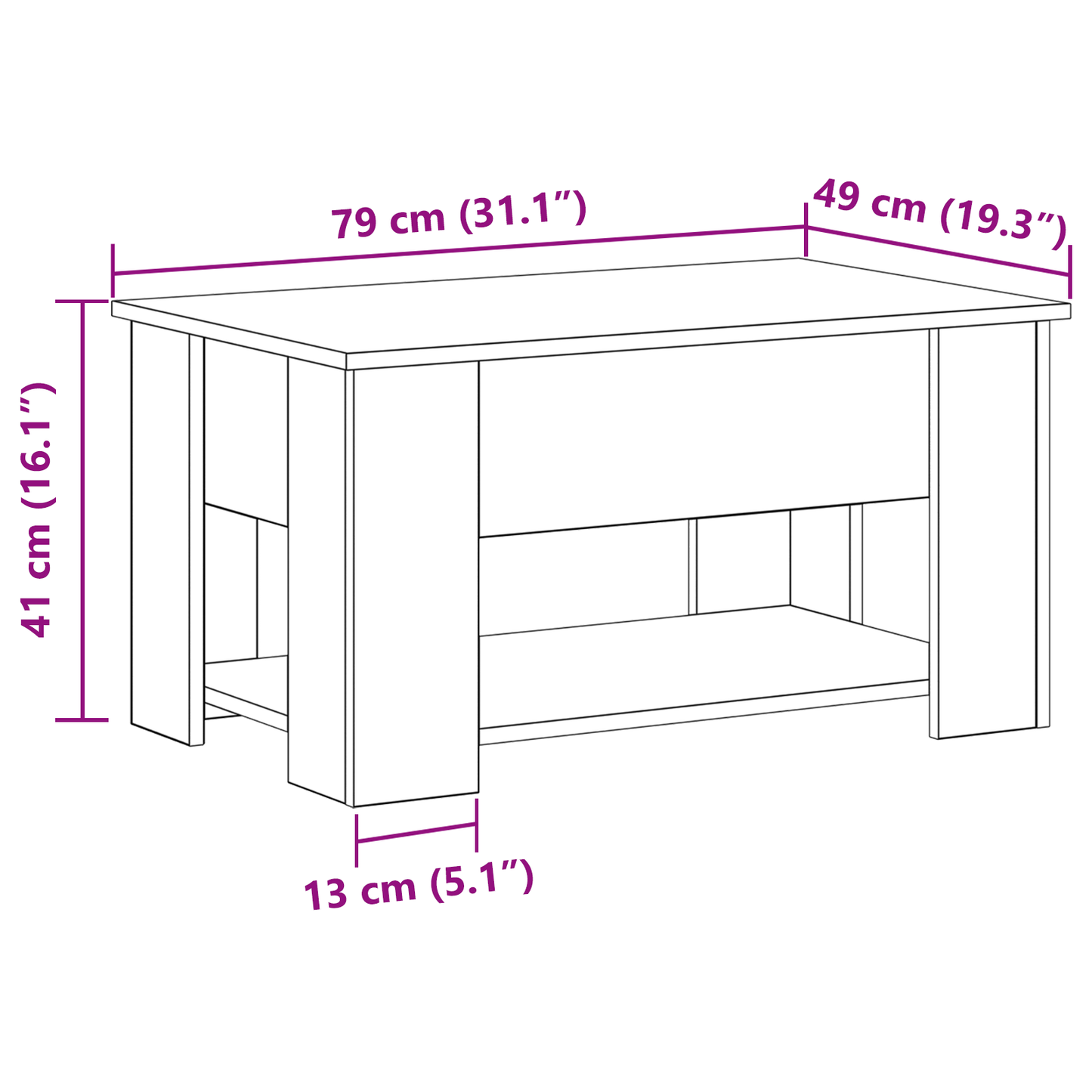 Sort Eg Kaffebord 79X49X41 Cm Lavet Af Ingeniørtræ