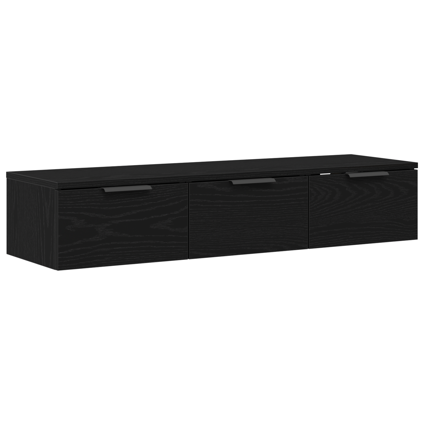 Sort Eg Væghylde 102X30X20 Cm Fremstillet Af Konstrueret Træ