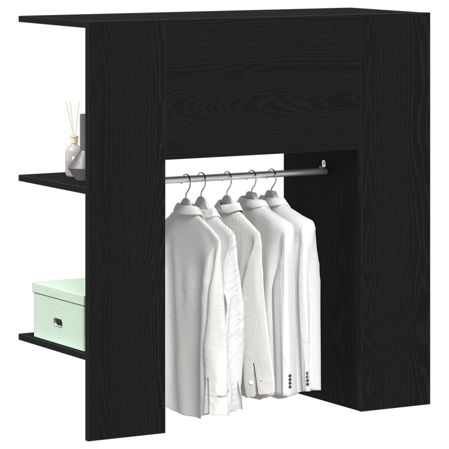 Gangskab Sort Eg 97,5X37X99 Cm Konstrueret Træ
