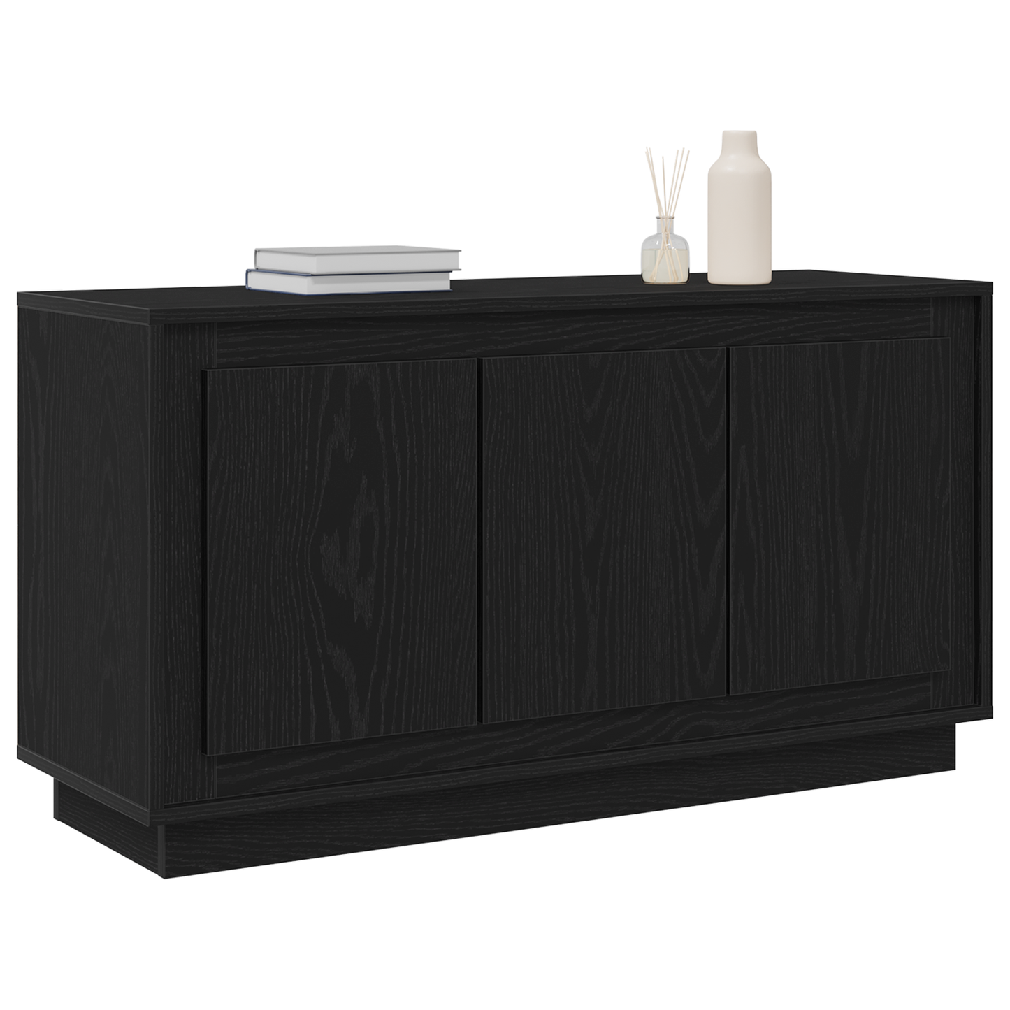 Skænk Sort Eg 102X35X55 Cm Konstrueret Træ