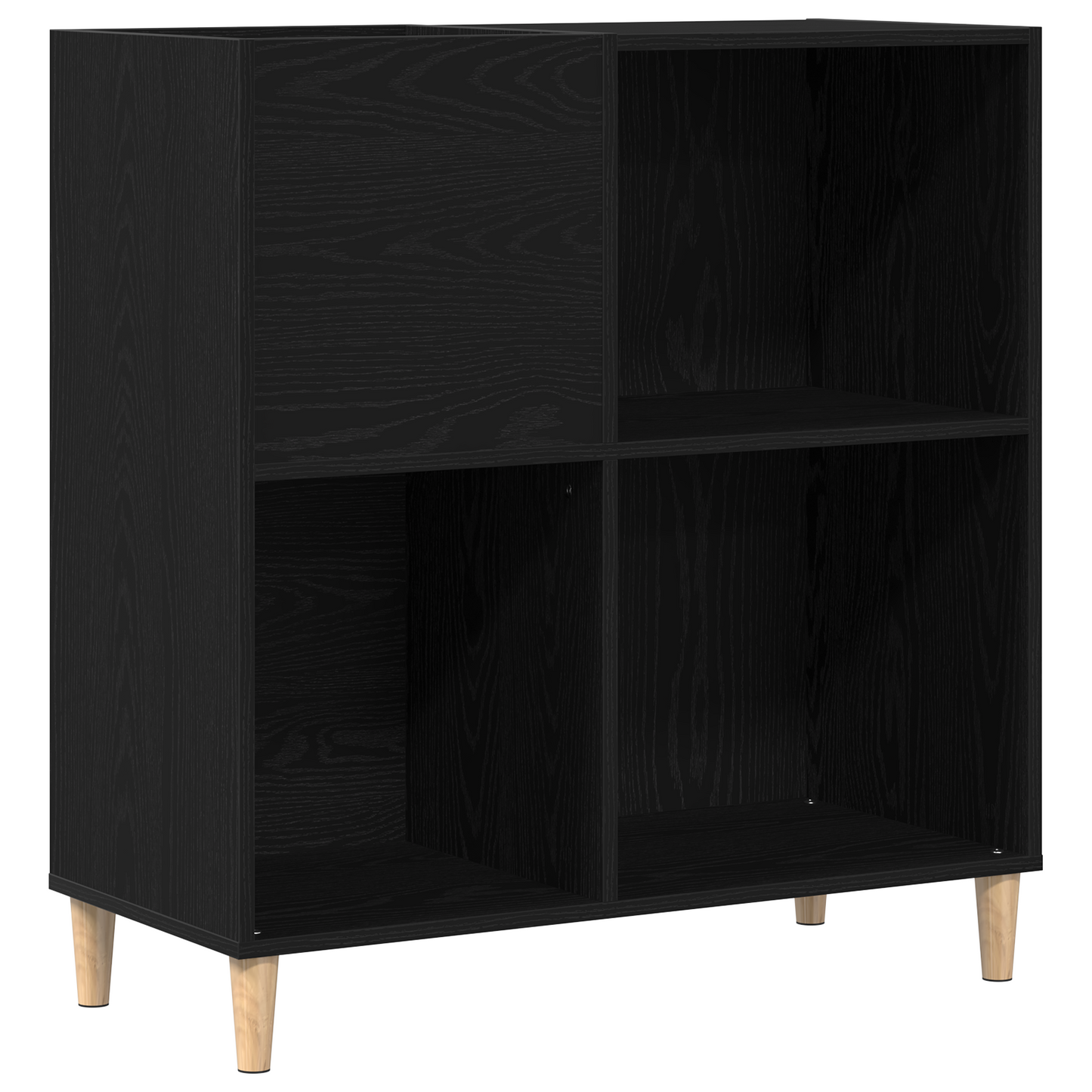 Record Cabinet Sort Eg 84,5X38X89 Cm Konstrueret Træ