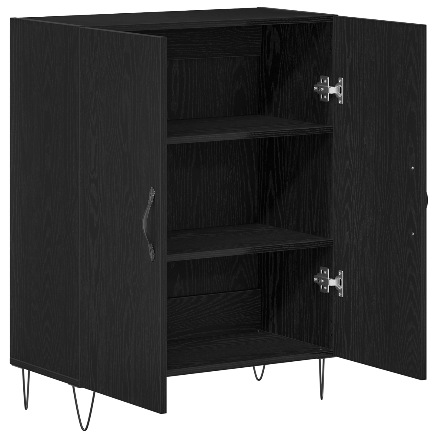 Skænk Sort Eg 69.5 X 34 X 90 Cm Konstrueret Træ