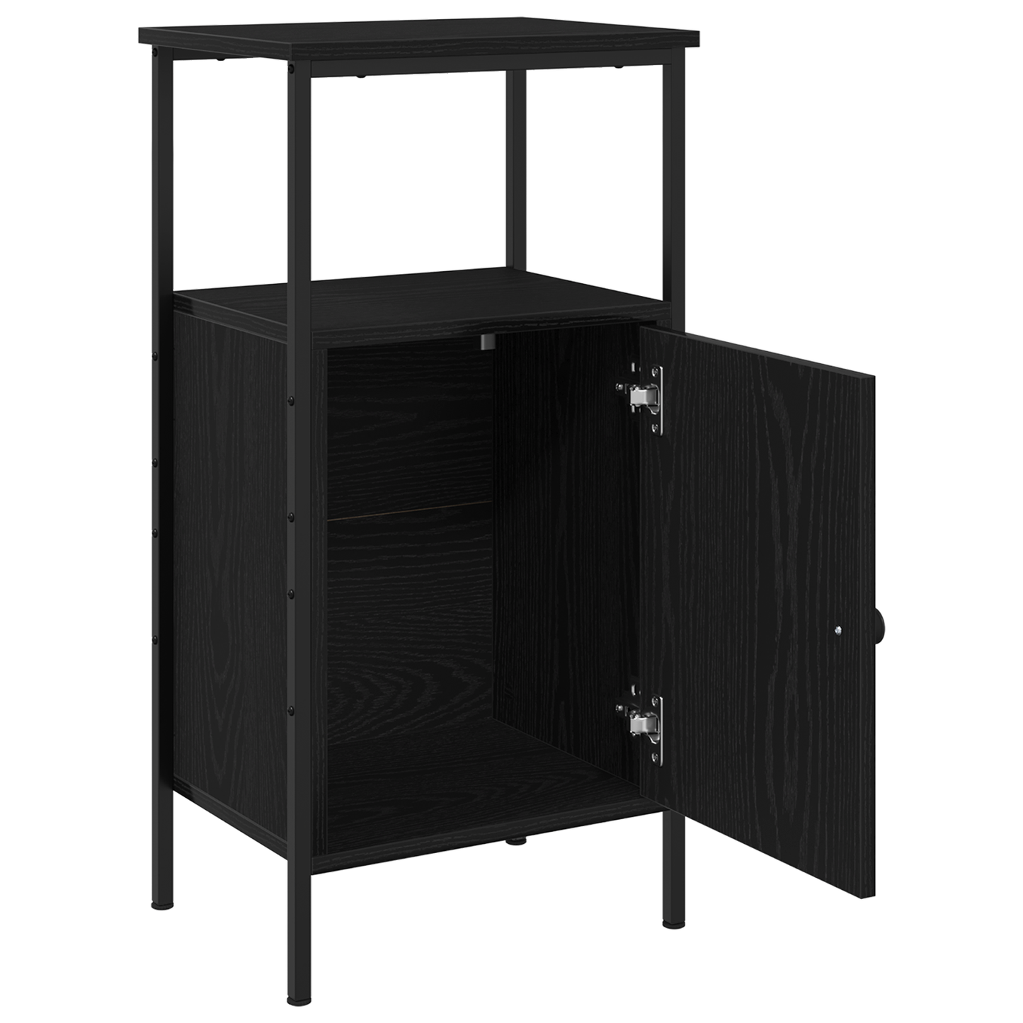 Sengeborde 2 Stk Sort Eg 41X31X80 Cm Ingeniørtræ