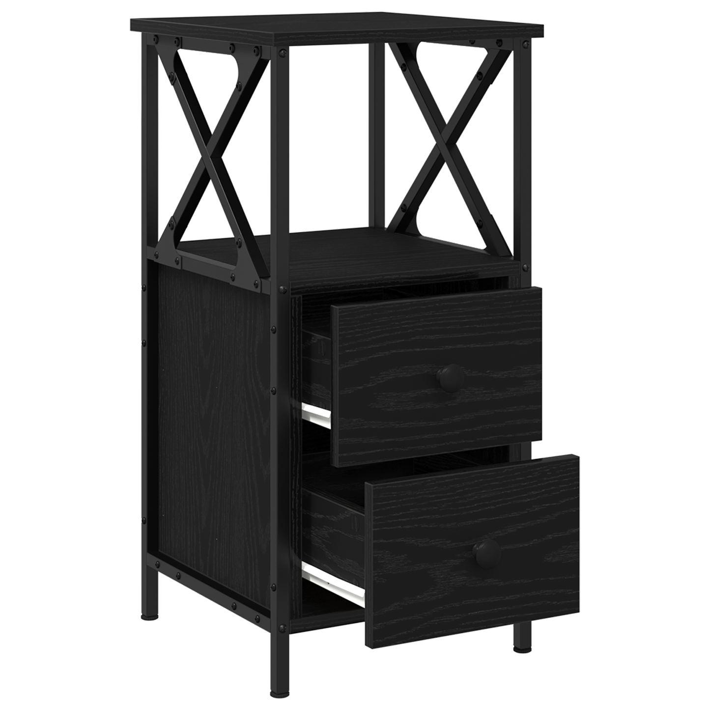 Sengebord I Sort Eg 34X35,5X70 Cm - Ingeniørtræ