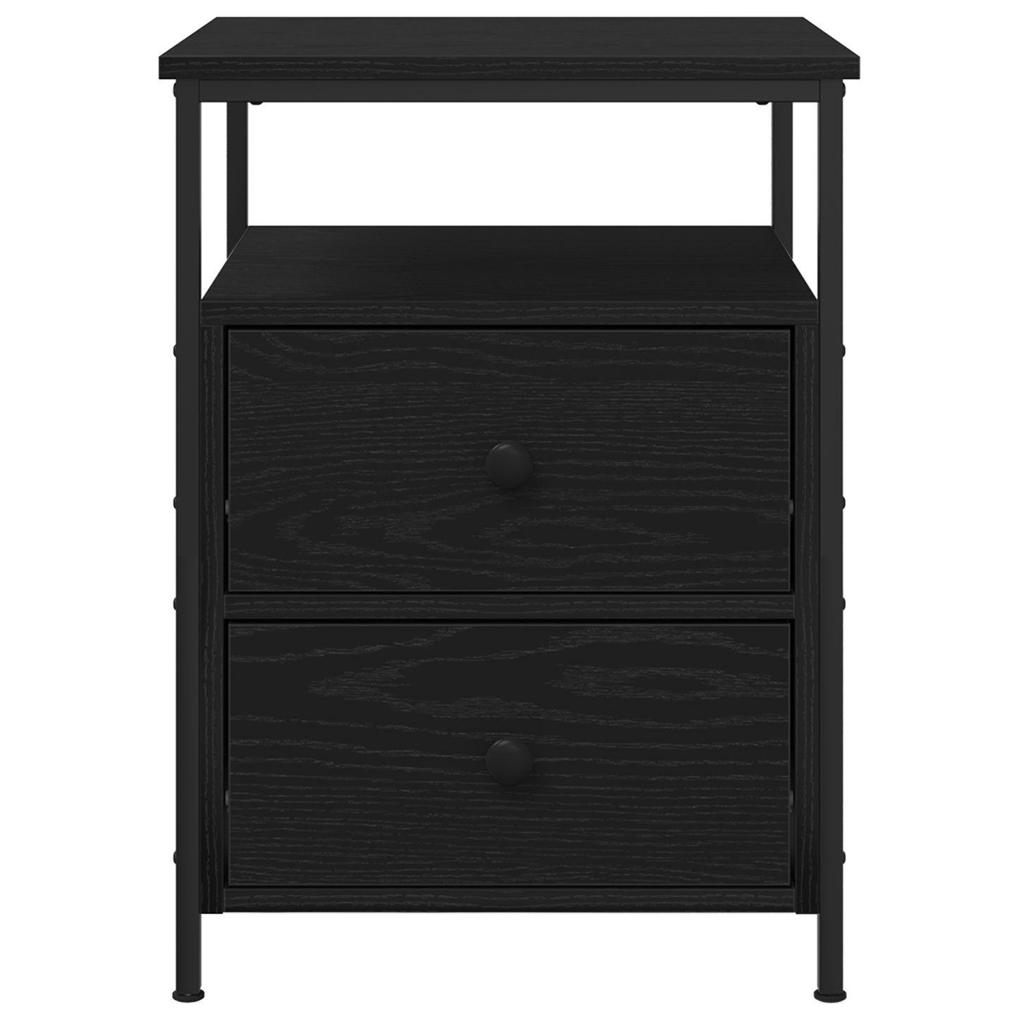 Sengebord Sort Eg 44X45X60 Cm Teknisk Træ Og Stål