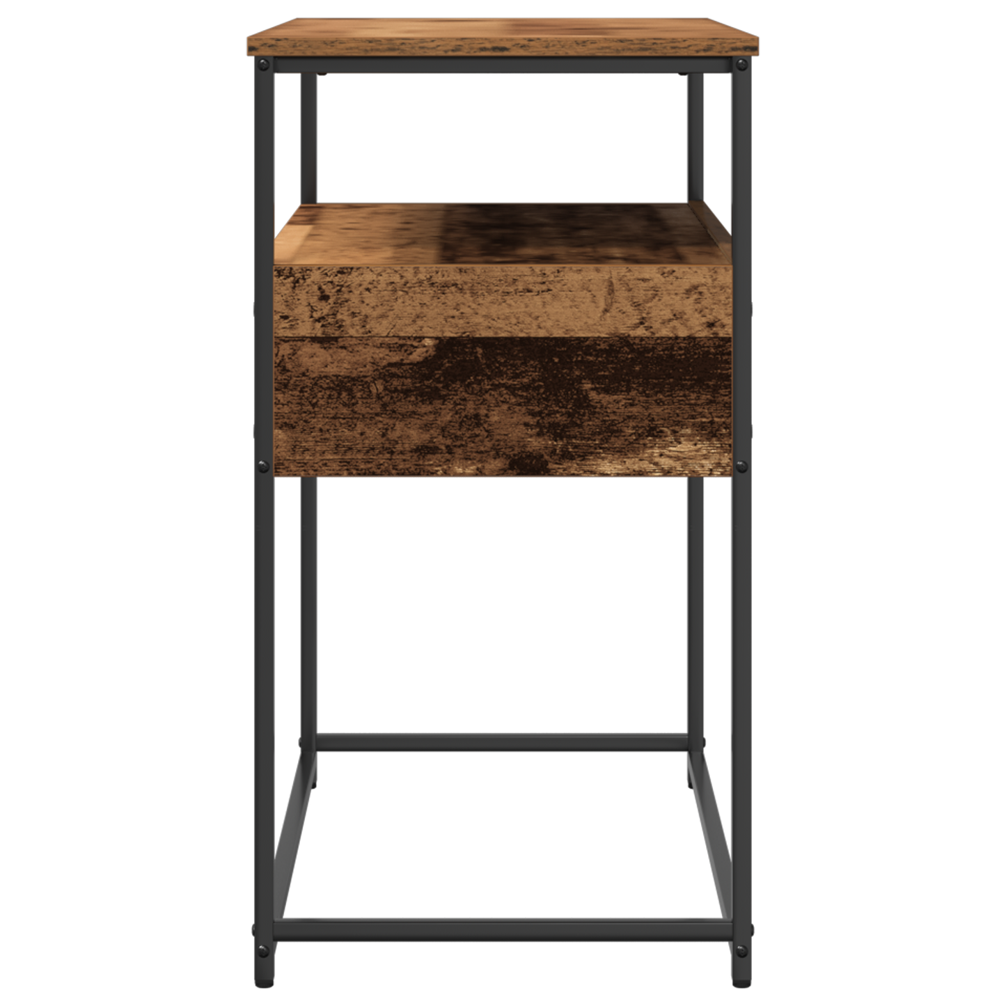 Konsolbord Gammel Træ 75X40X75 Cm Ingeniørtræ Og Stål
