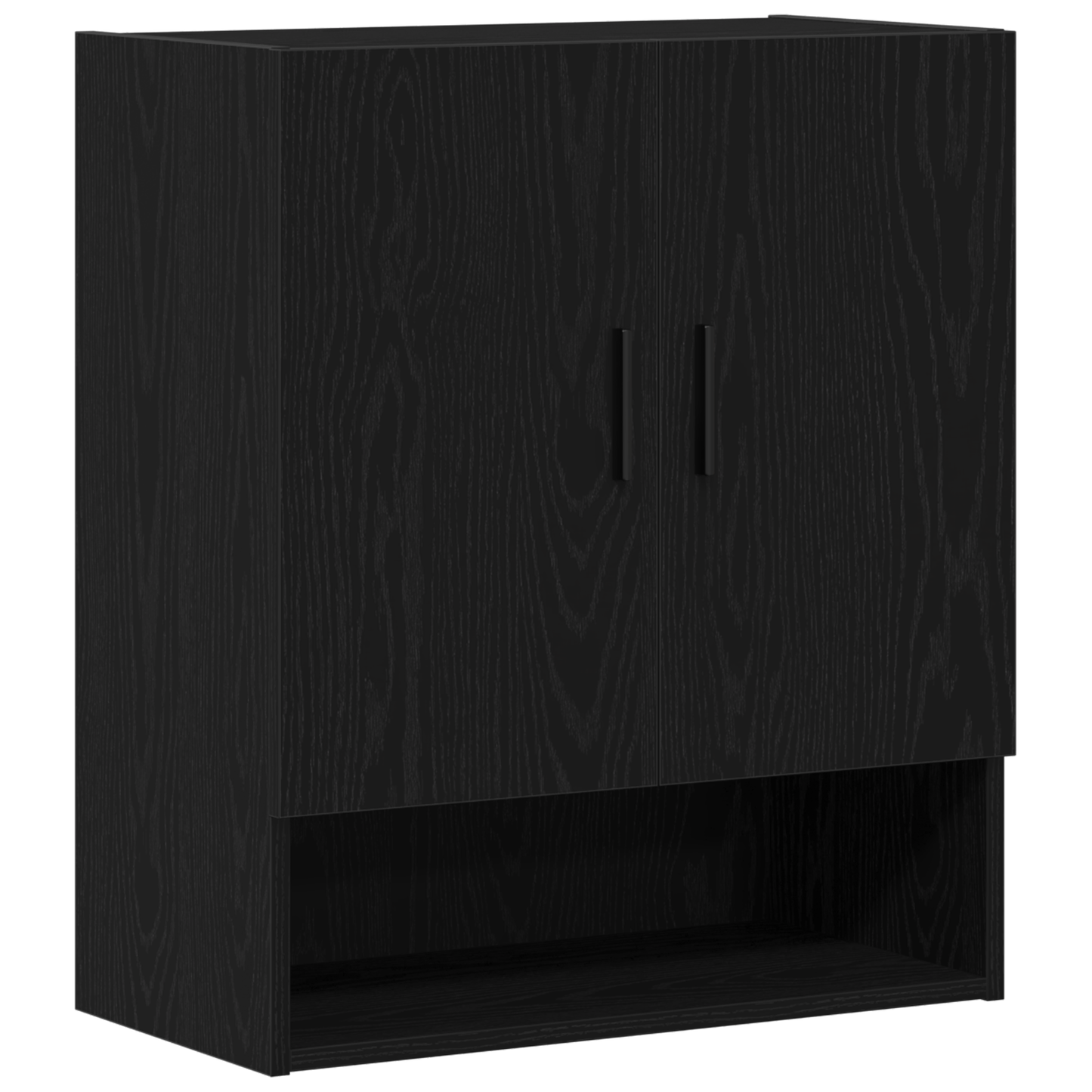 Vægreol Sort Eg 60X31X70 Cm Konstrueret Træ