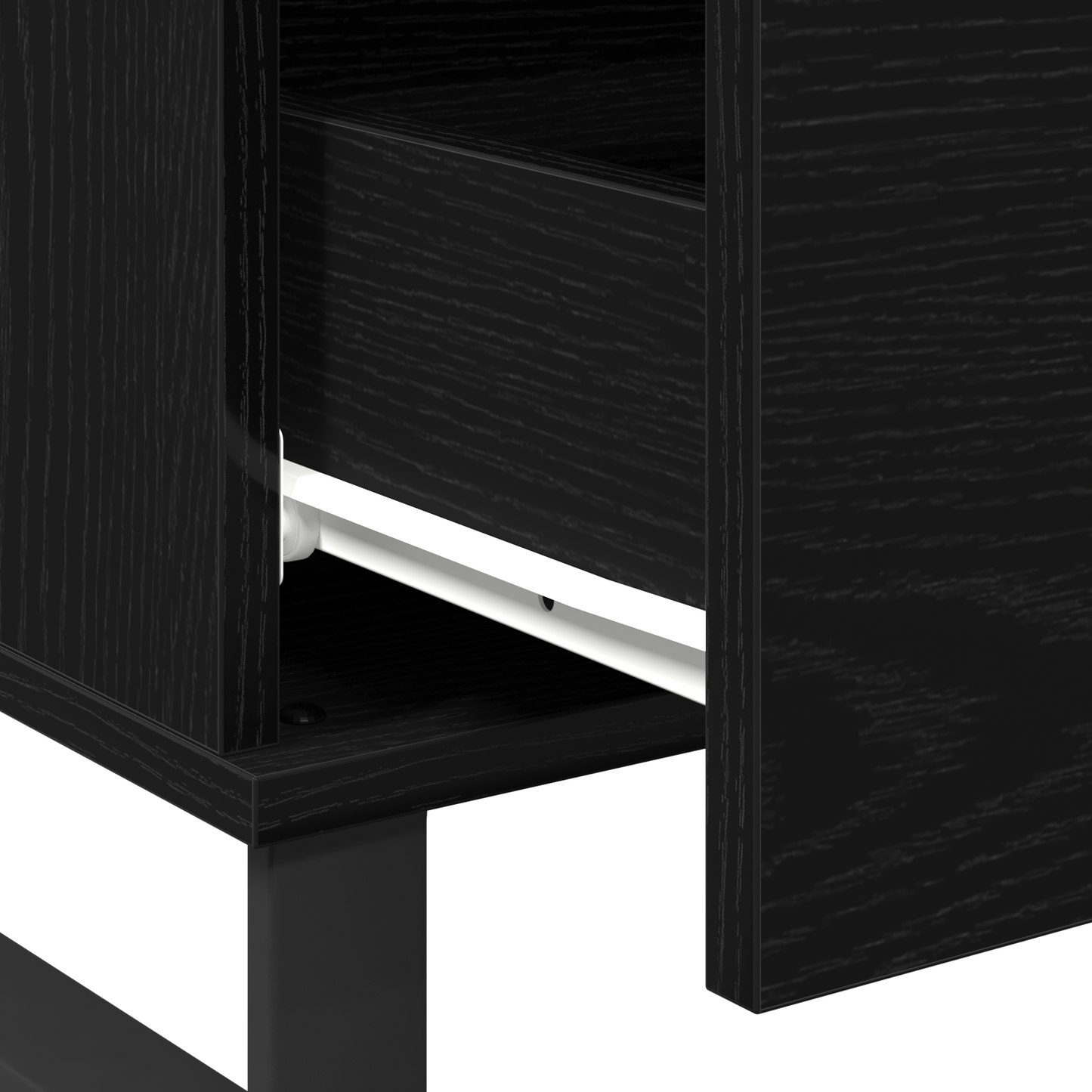 Kaffebord Sort Egetræ 90X50X36,5 Cm Konstrueret Træ