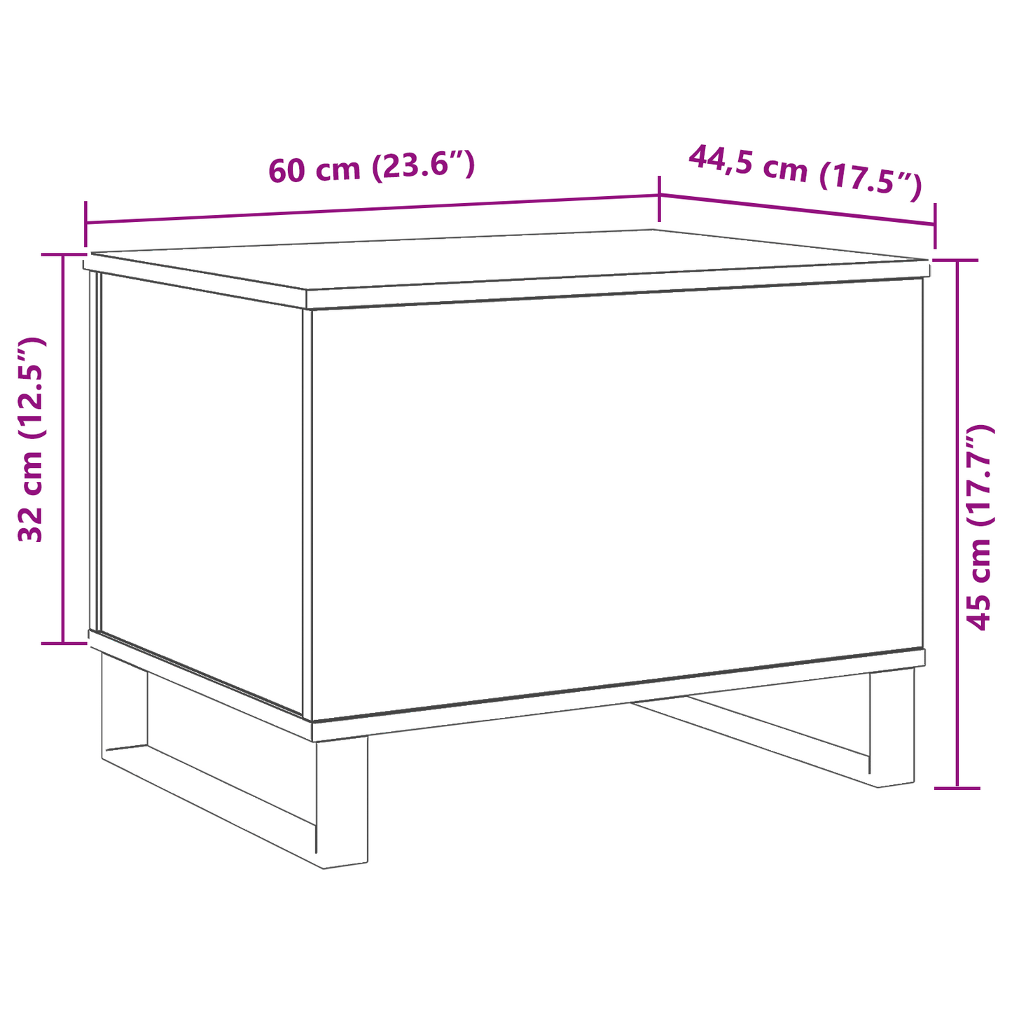 Kaffebord Lift Top Sort Eg 60X44,5X45 Cm Konstrueret Træ