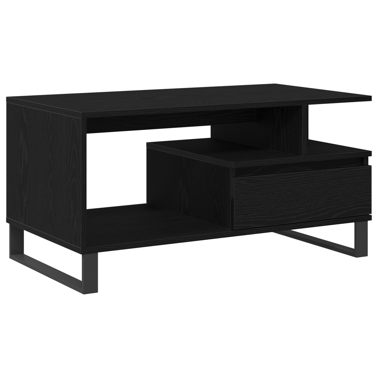 Kaffebord Sort Eg 90X49X45 Cm Konstrueret Træ