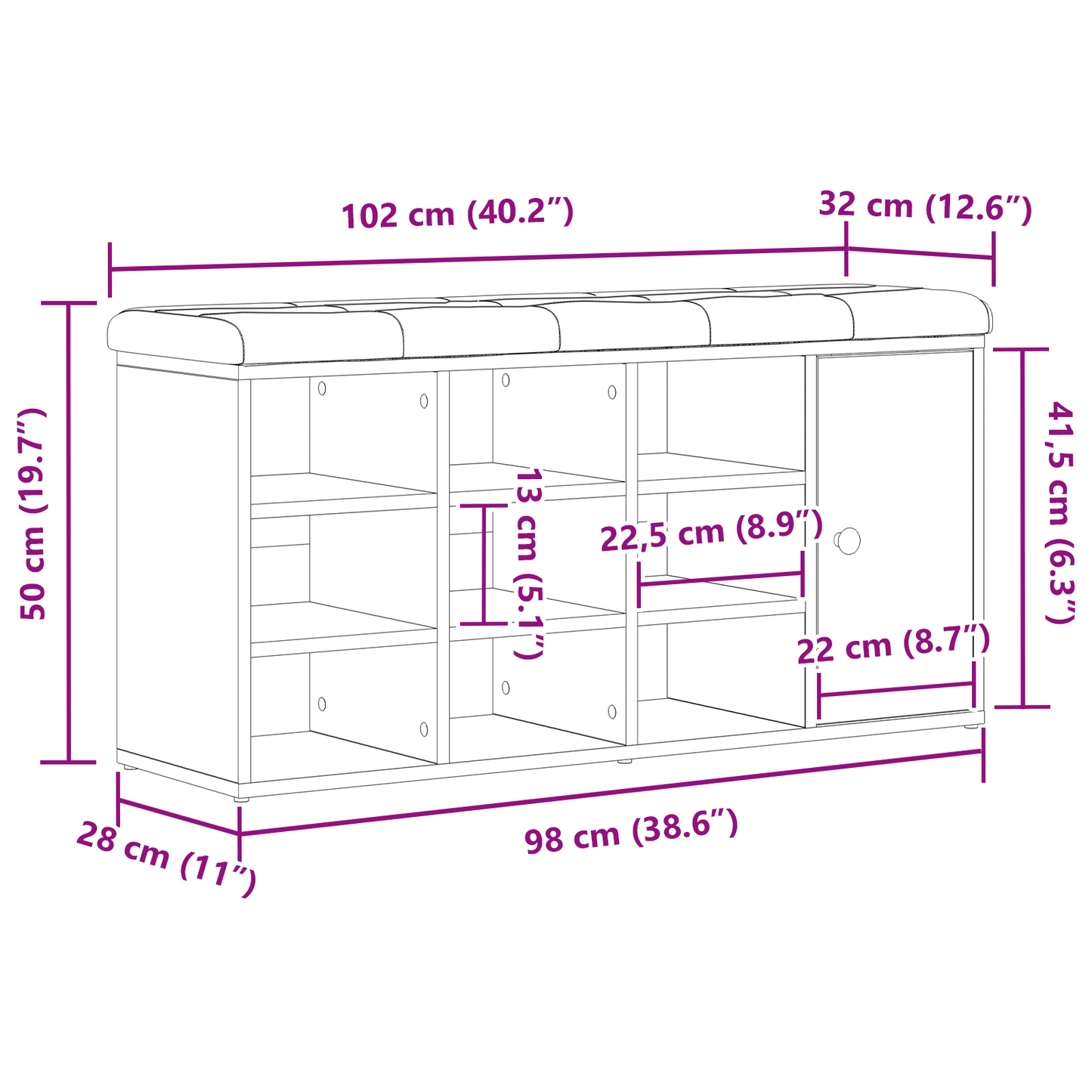 Sko Bænk Med Skuffe Sort 100 X 30 X 48 Cm Konstrueret Træ