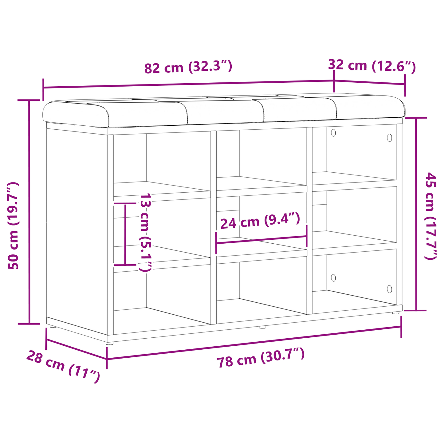 Sko Bænk Med Opbevaring Sort 80 X 30 X 48 Cm Konstrueret Træ