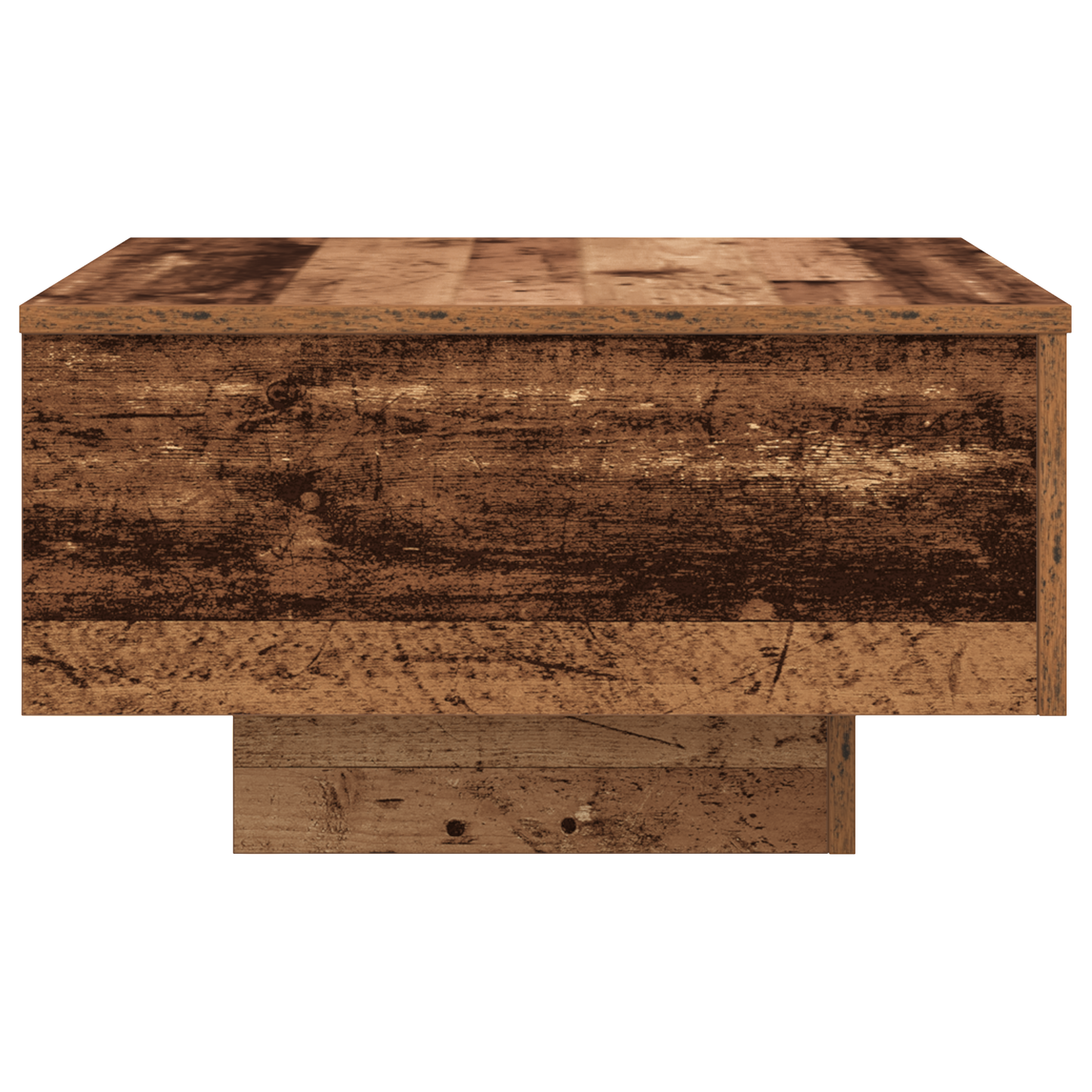 Sofabord Med Led-Lys Gammelt Træ 55X55X31 Cm