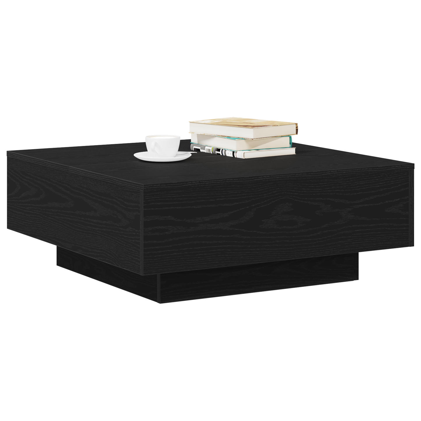 Kaffebord I Sort Eg 80X80X31 Cm Ingeniørtræ