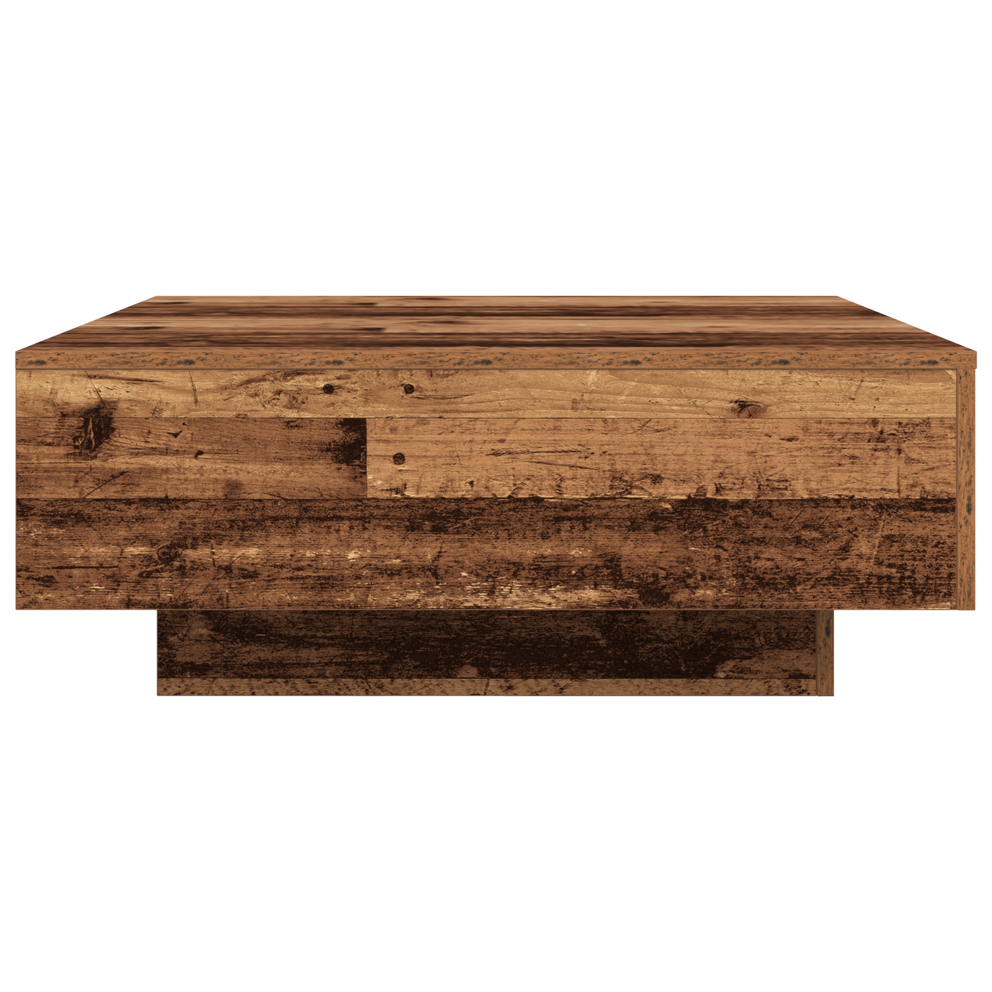 Sofabord Med Led-Lys Gammel Træ 80X80X31 Cm