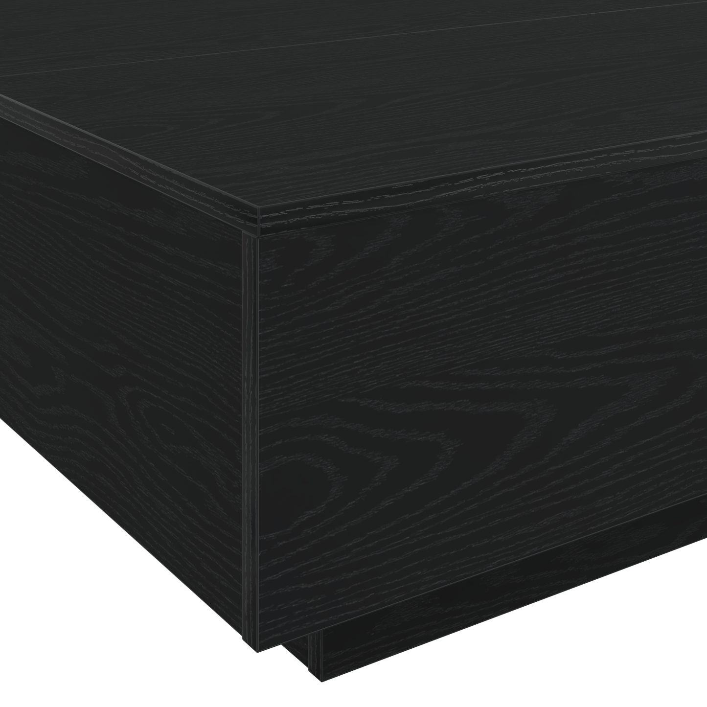 Sofabord Med Led-Lys Sort Eg 80X80X31 Cm
