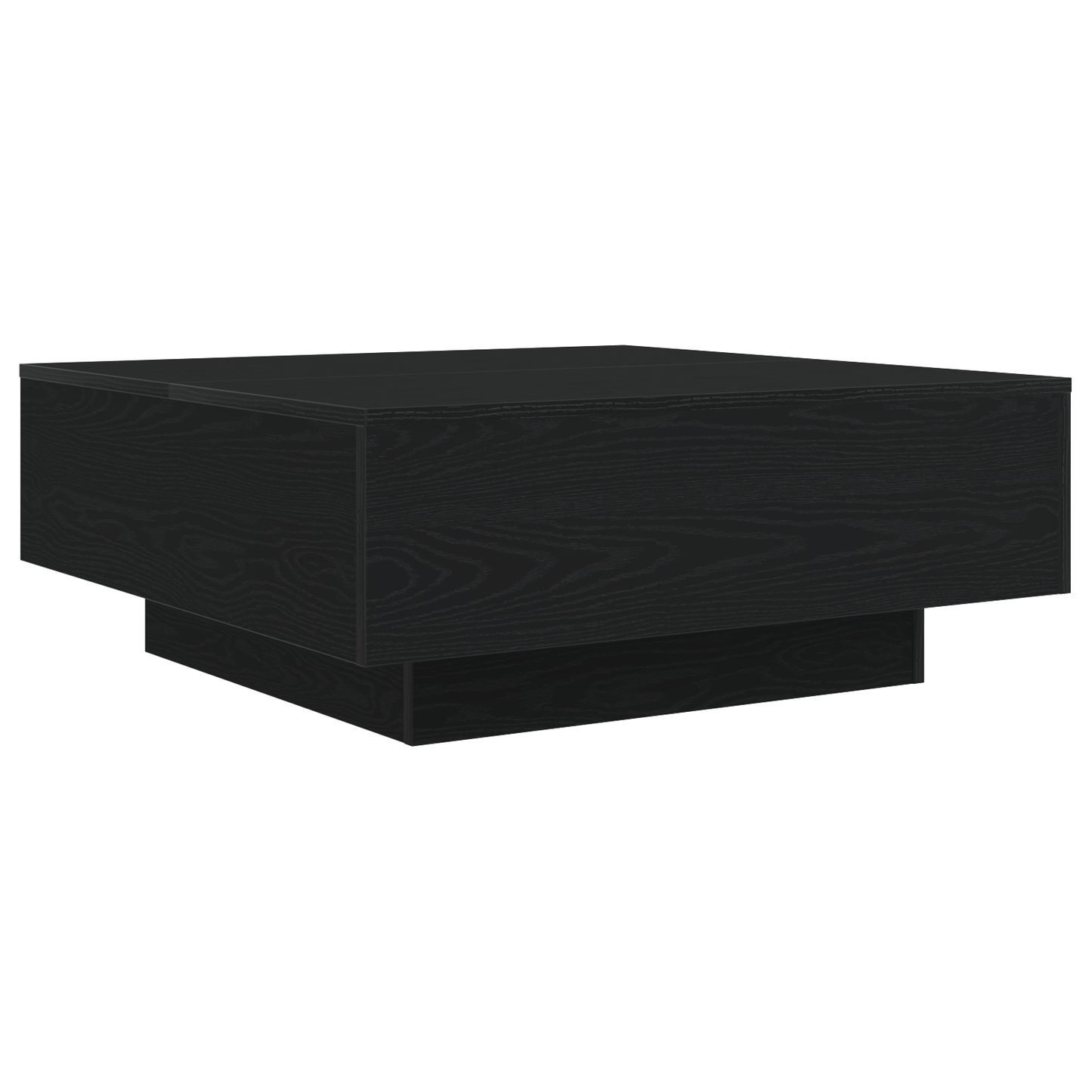 Sofabord Med Led-Lys Sort Eg 80X80X31 Cm