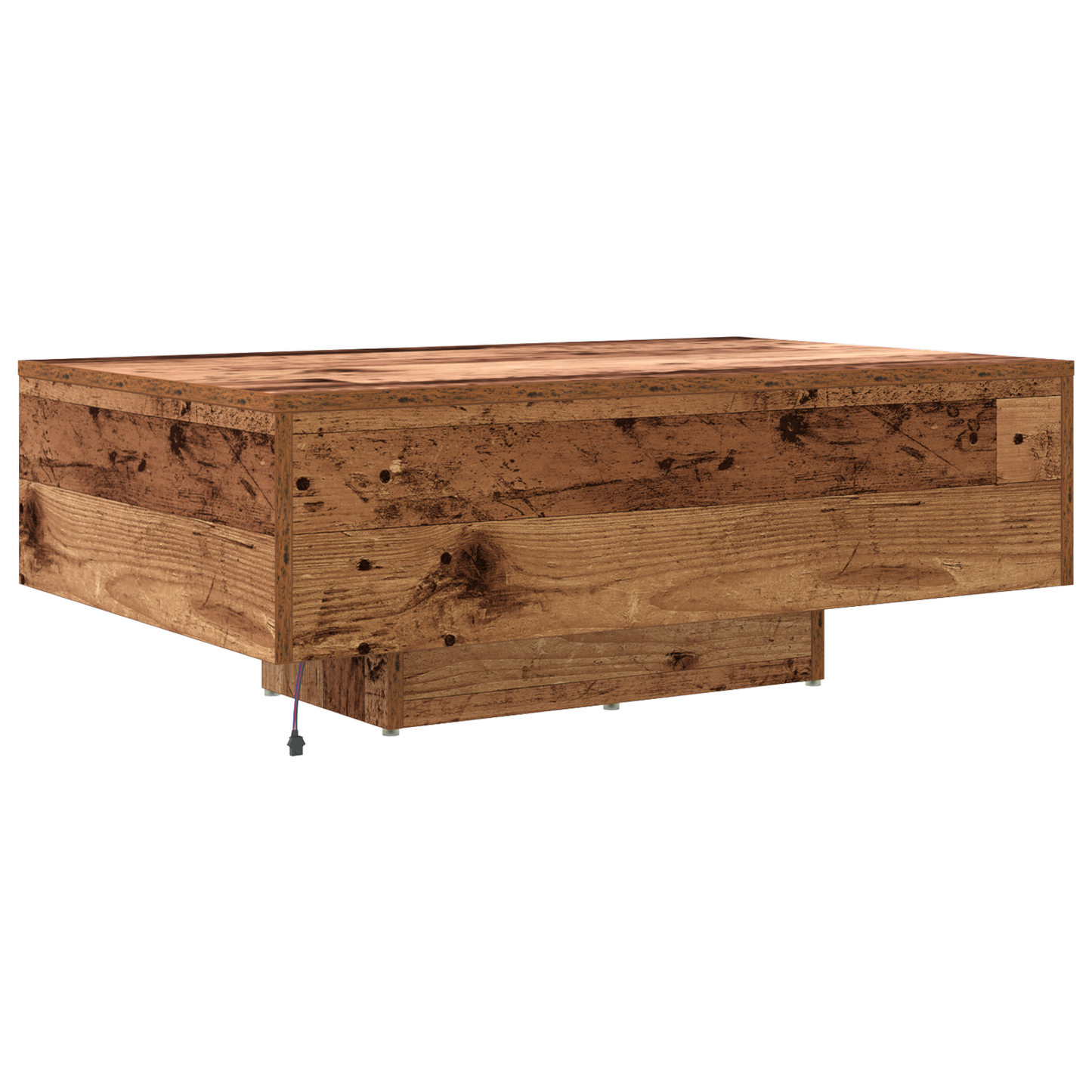 Kaffebord Med Led-Lys Old Wood 85X55X31 Cm