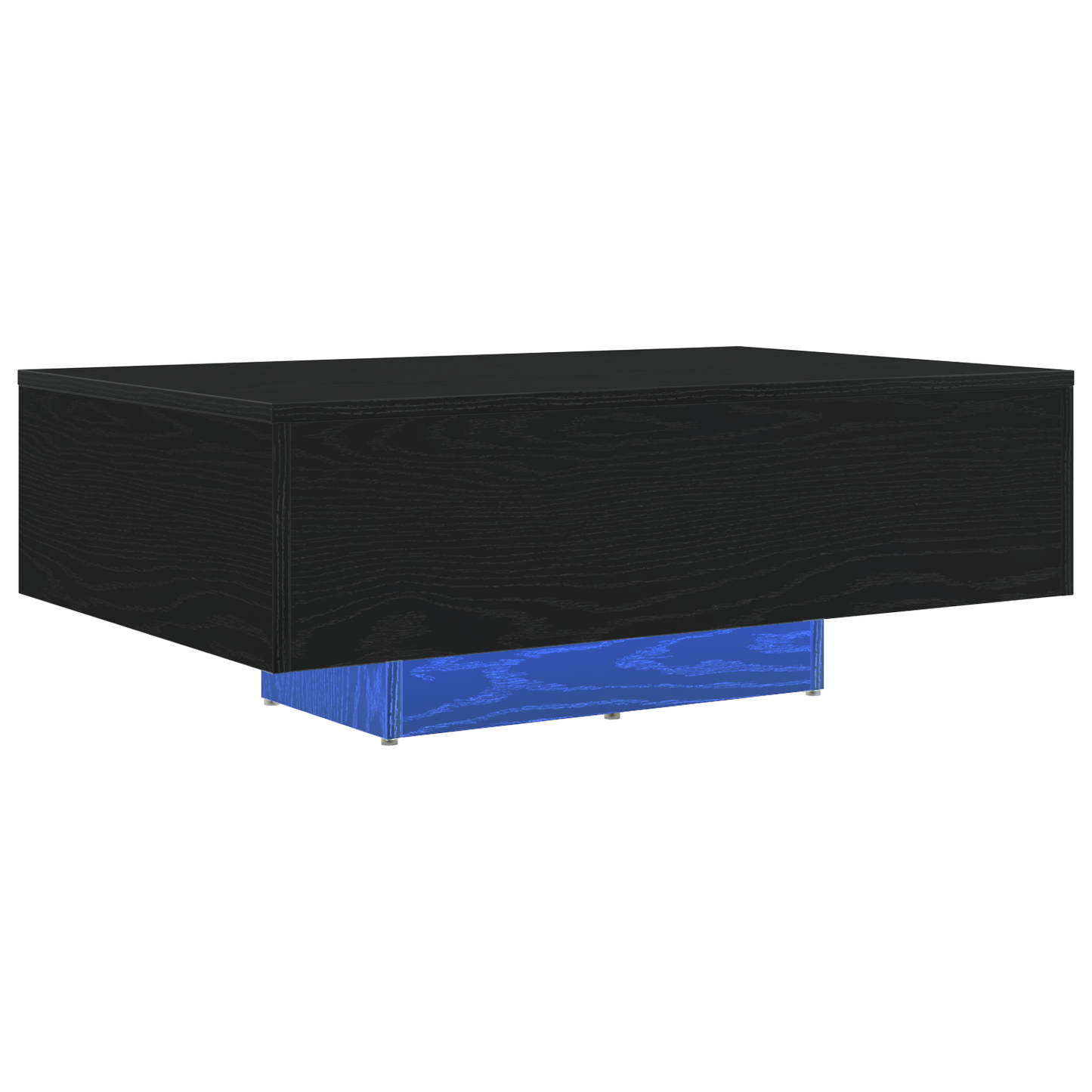 Kaffebord Med Led-Lys Sort Eg 85X55X31 Cm