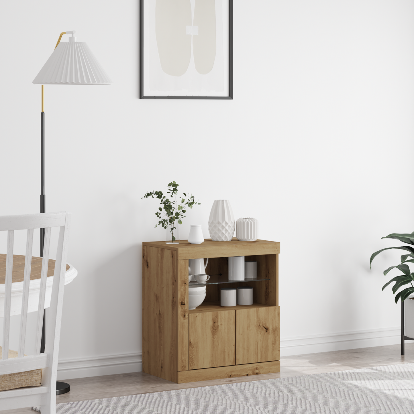 Skænk Med Led Lys I Artisan Eg 60,5X37X67 Cm