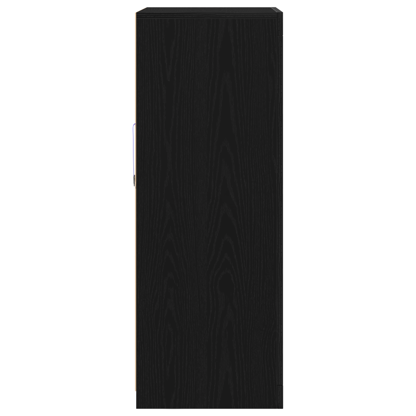 Sideboard Med Led Lys Sort Eg 60,5X37X100 Cm