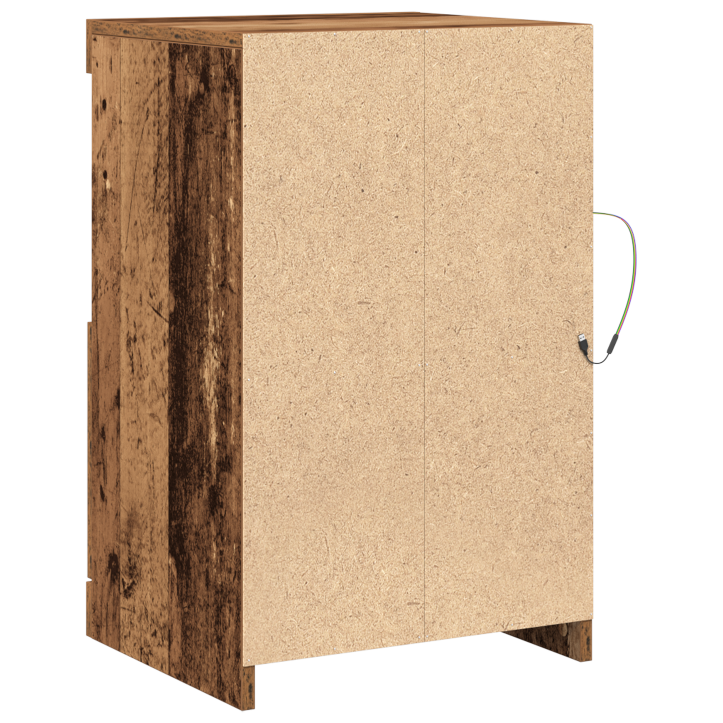 Sideboard Med Led Lys I Gammelt Træ 41X37X67 Cm