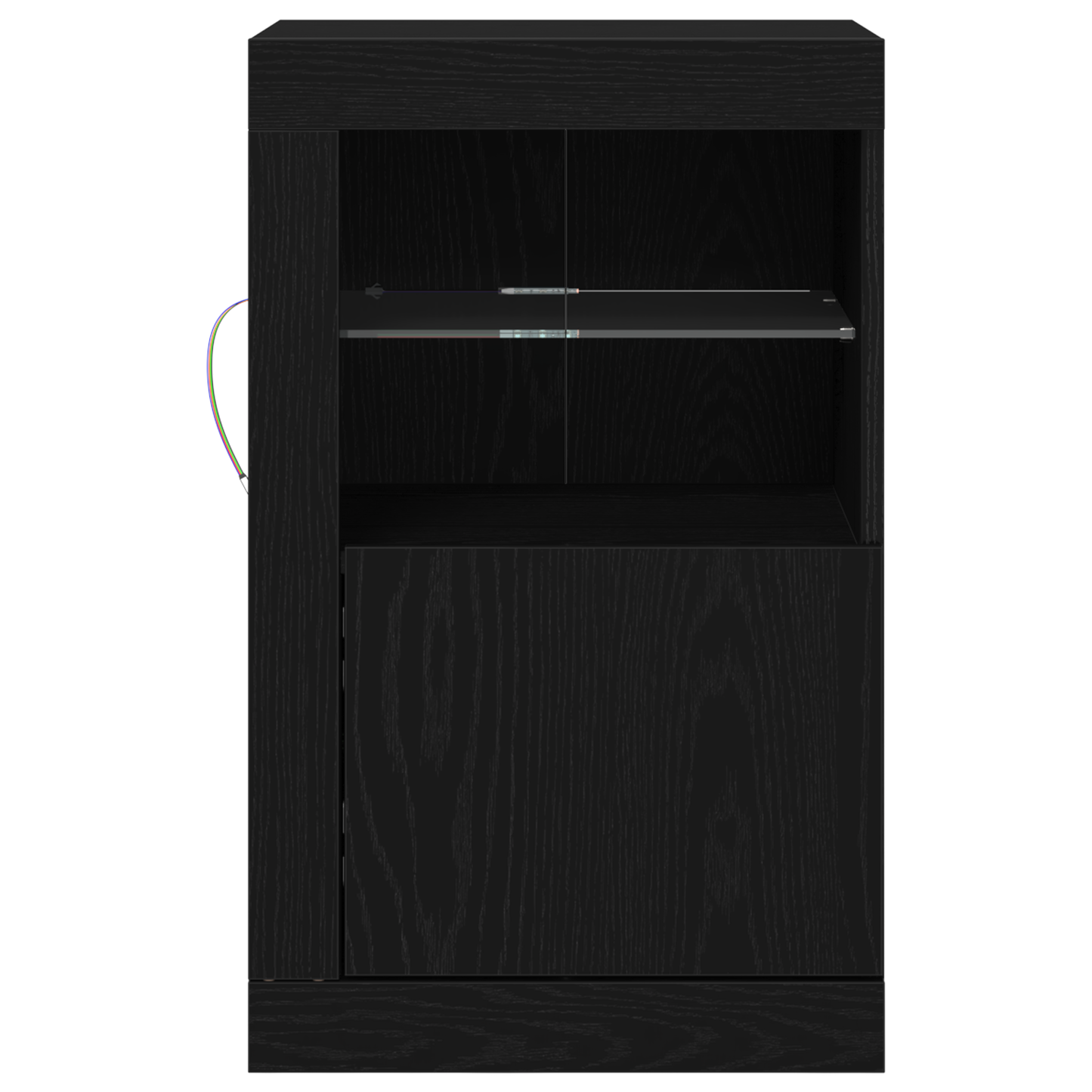 Skab Med Led Lyskilder Sort Eg 41X37X67 Cm