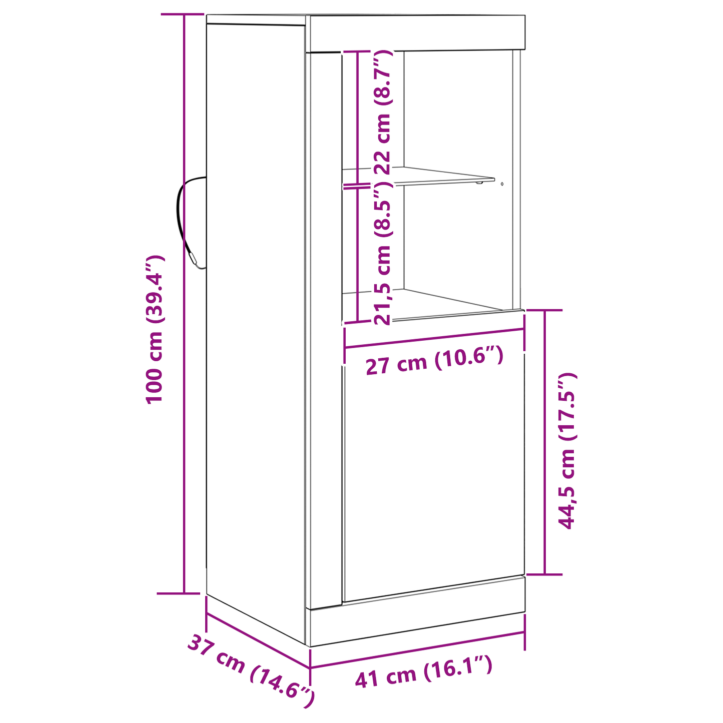 Sideboard Brun 41 X 37 X 100 Cm Konstrueret Træ