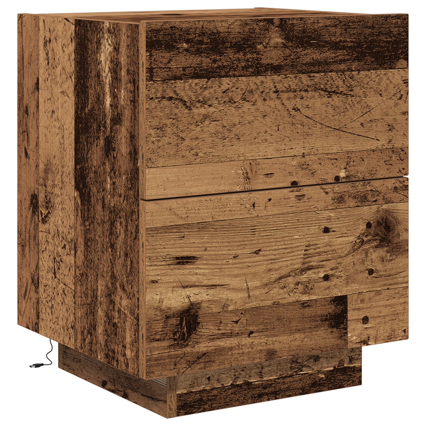 Natborde Med Led-Lys 2 Stk Gamle Træ 45X40X55 Cm