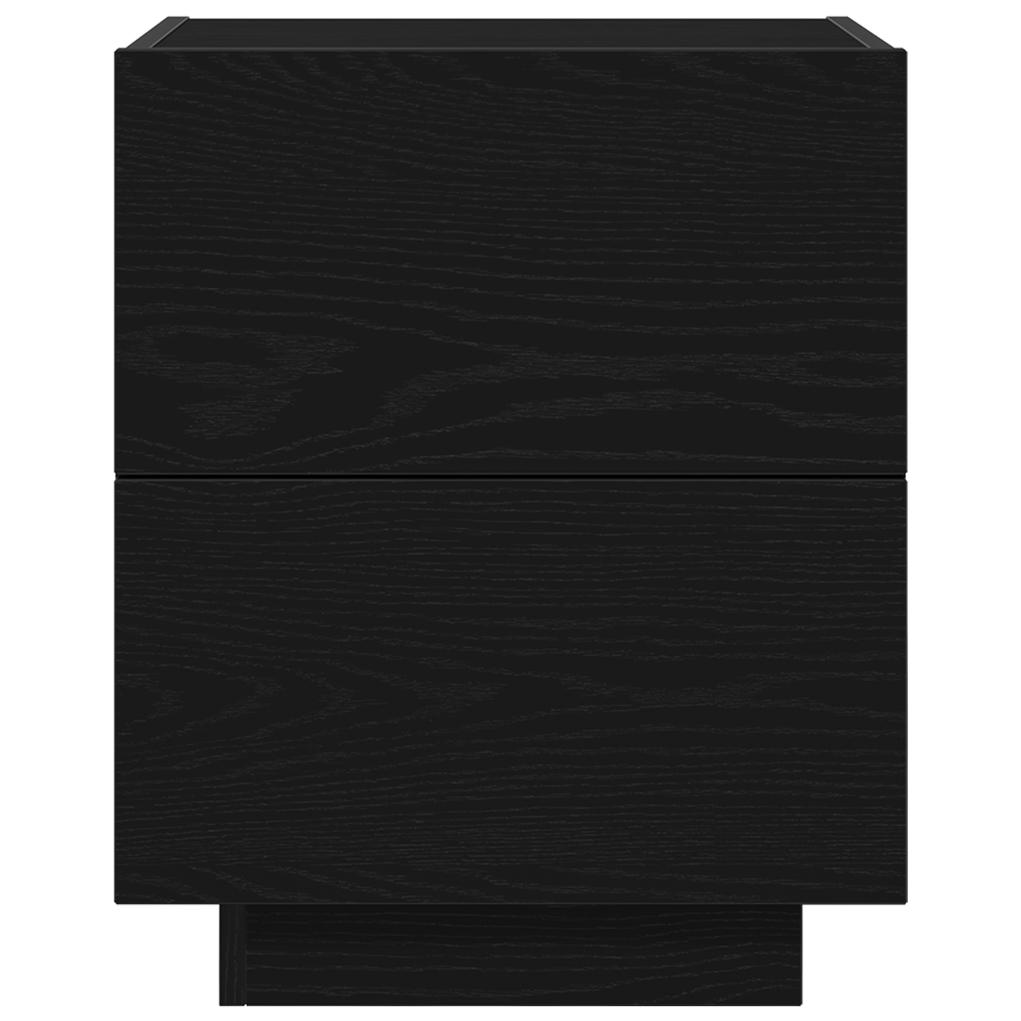 Sengeborde Med Led Lys, 2 Stk. Sort Egetræ 45X40X55 Cm