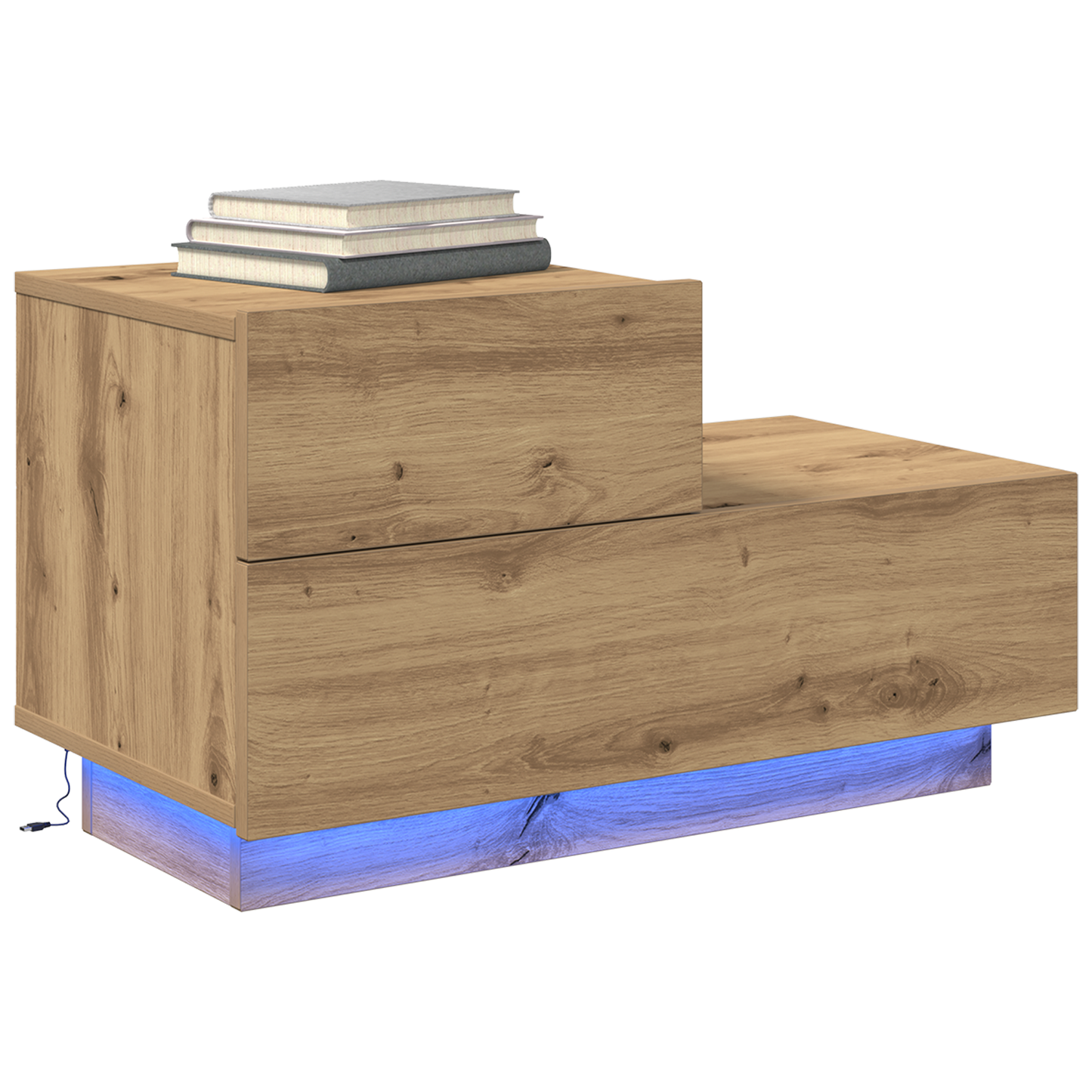 Sengebord Med Led-Lys Artisan Eg 100X36X49 Cm