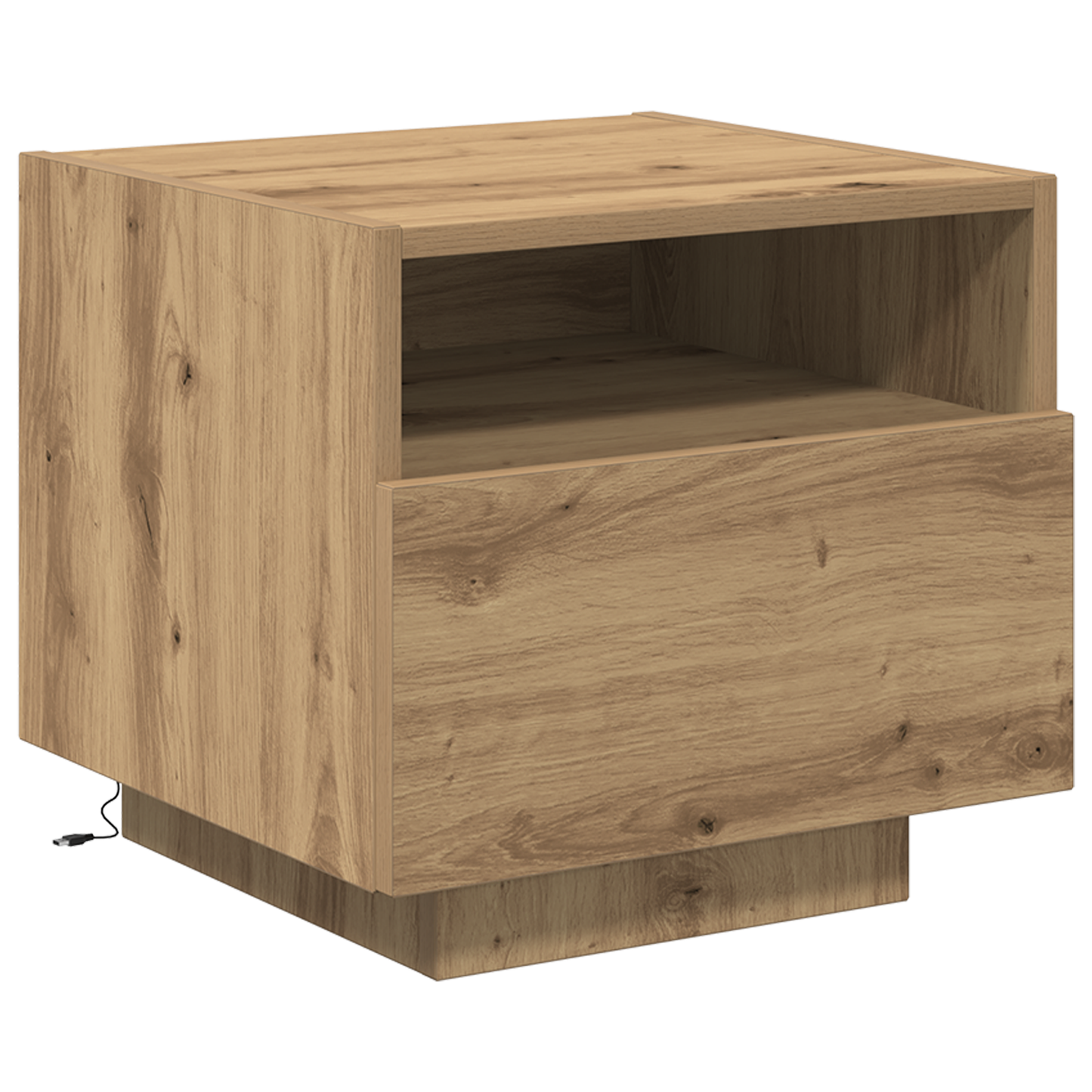 Sengeborde Med Led-Lys 2 Stk. Artisan Egetræ 40X39X37 Cm