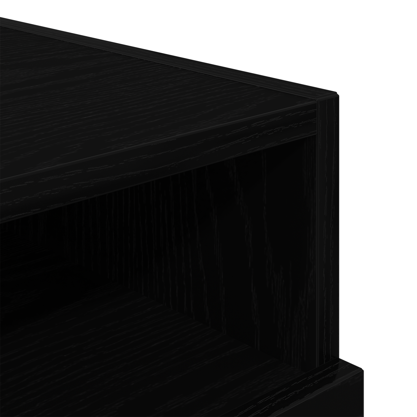 Sengeborde Med Led-Lys 2 Stk Sort Eg 40X39X37 Cm