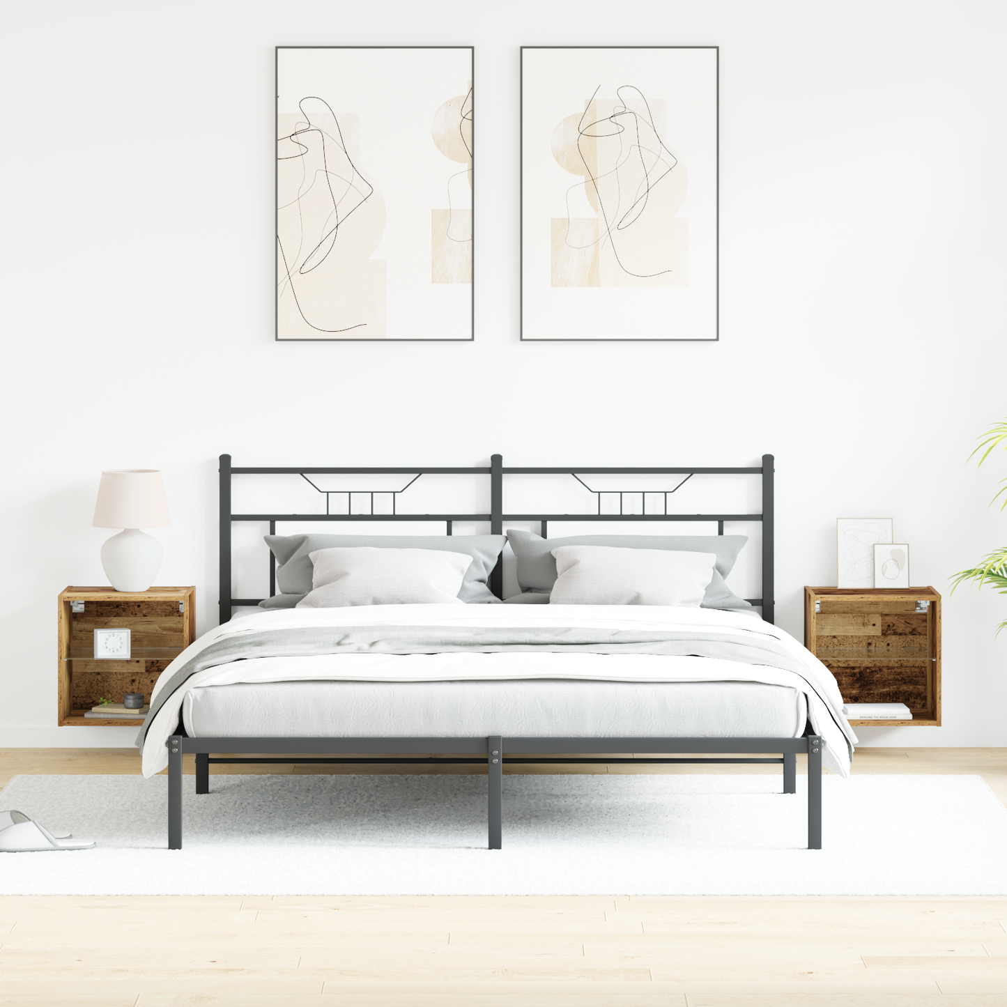 Flydende Hylde 2 Stk Gammelt Træ 40X28,5X40 Cm Konstrueret Træ