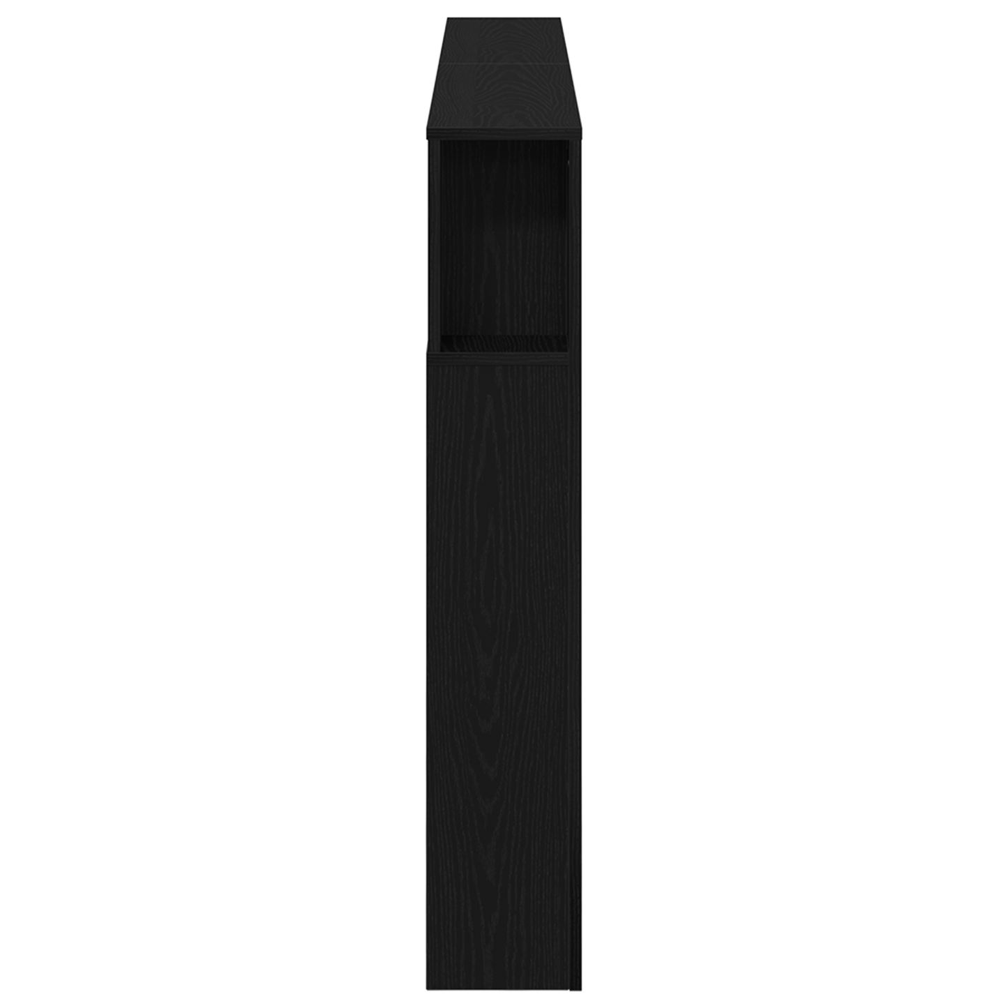 Opbevaringshovedgærde Med Led-Lys Sort Eg 180X18,5X103,5 Cm
