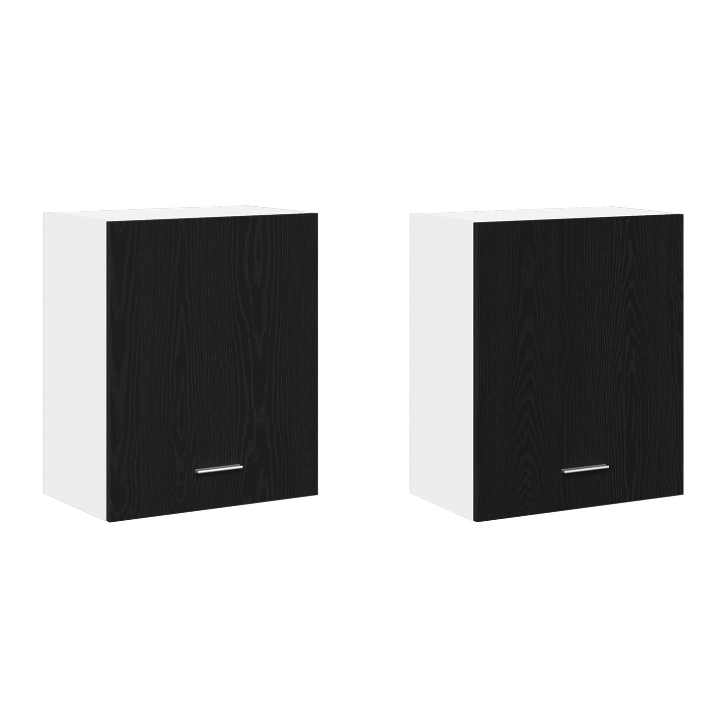 Hængende Skabe - 2 Pak - Sort Eg, 100X31X60 Cm - Fremstillet Af Konstrueret Træ