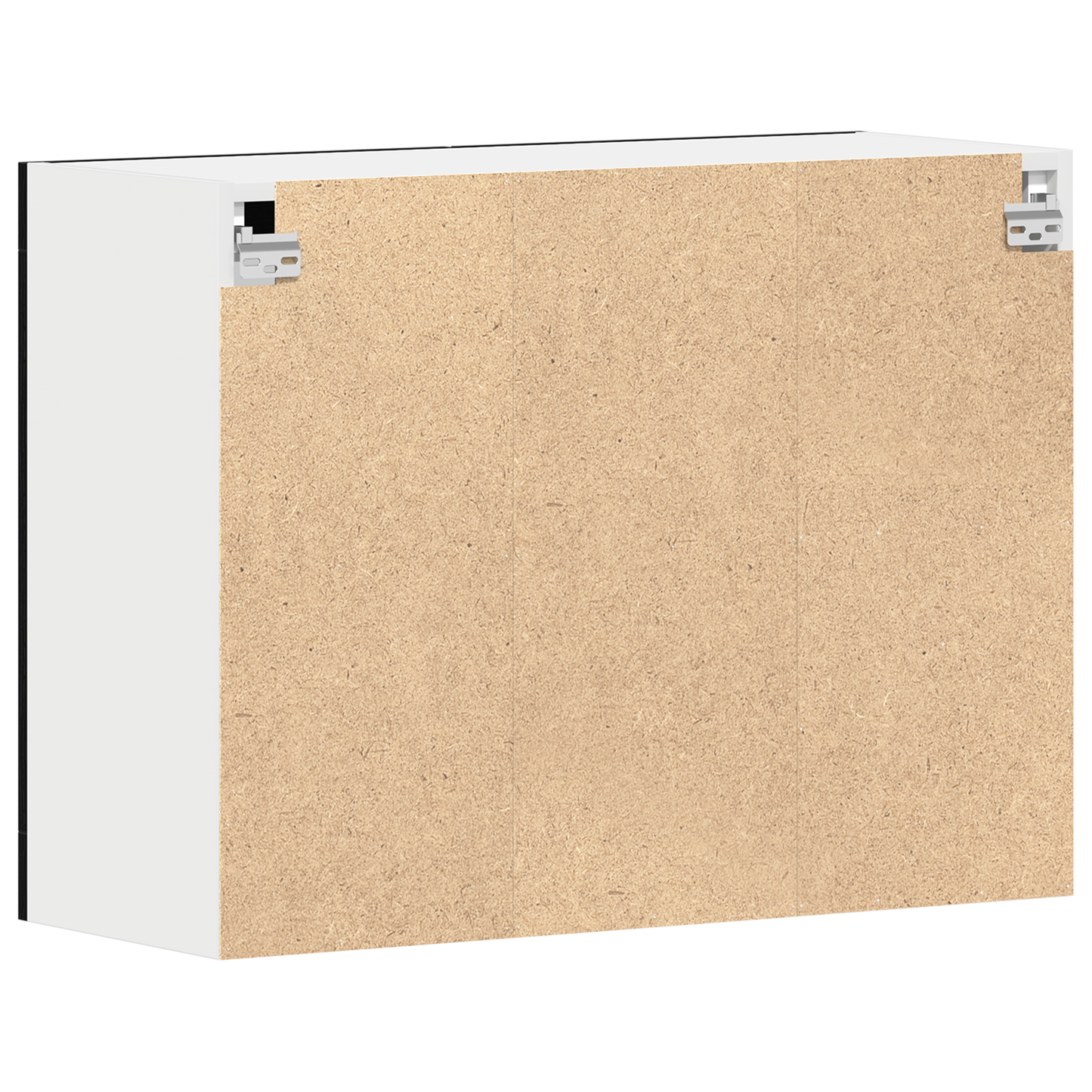 Sort Eg Hængende Glaskabinet 80X31X60 Cm Fremstillet Af Konstrueret Træ