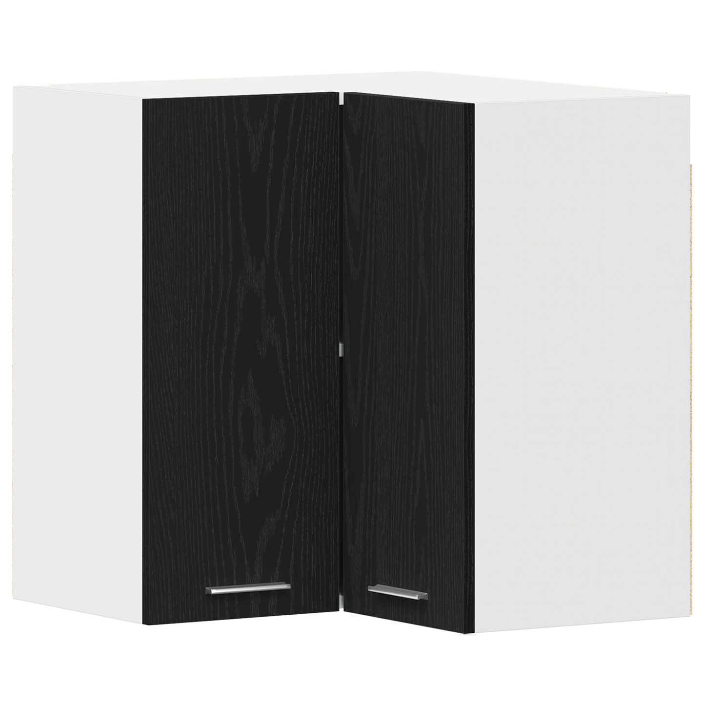 Hængende Hjørneskab - Sort Eg - 57X57X60 Cm - Fremstillet Af Konstrueret Træ