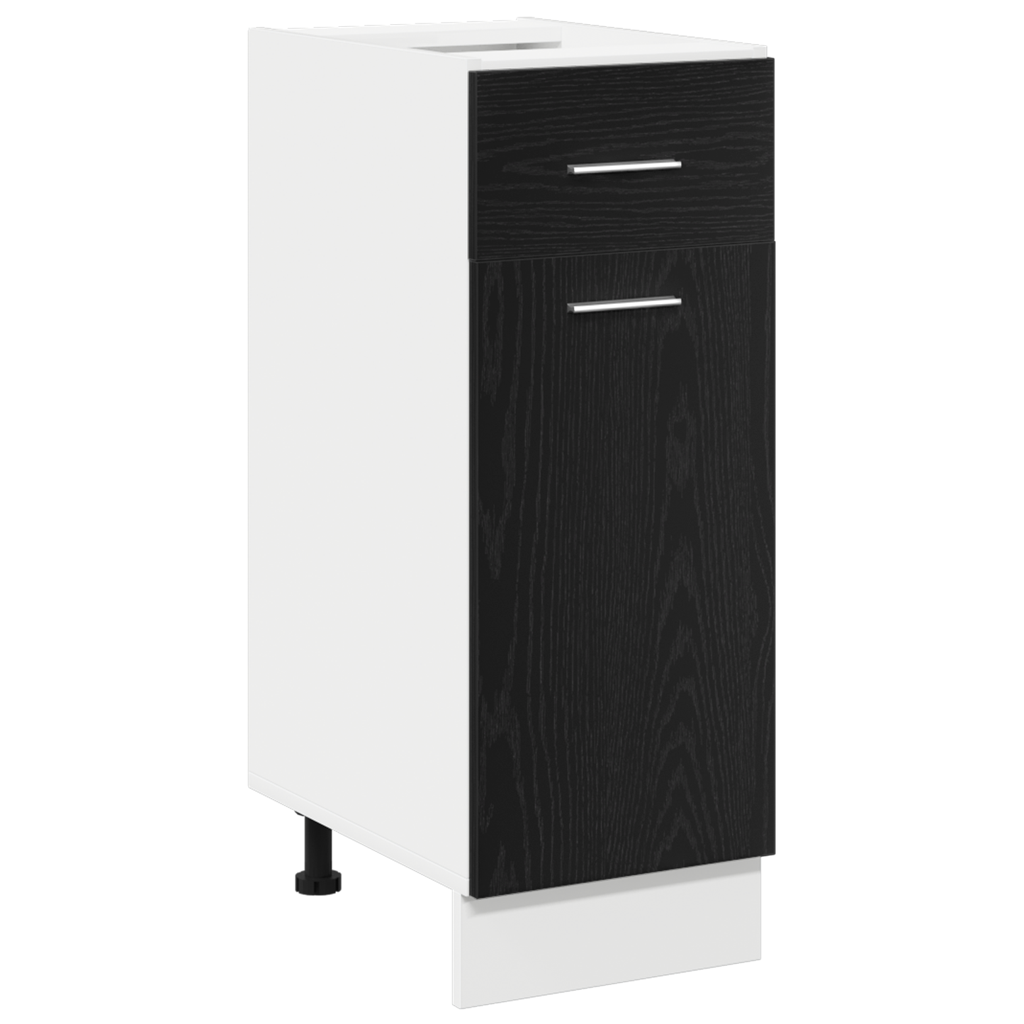 Sort Eg Skuffe Bundskab - 30X46X81.5 Cm