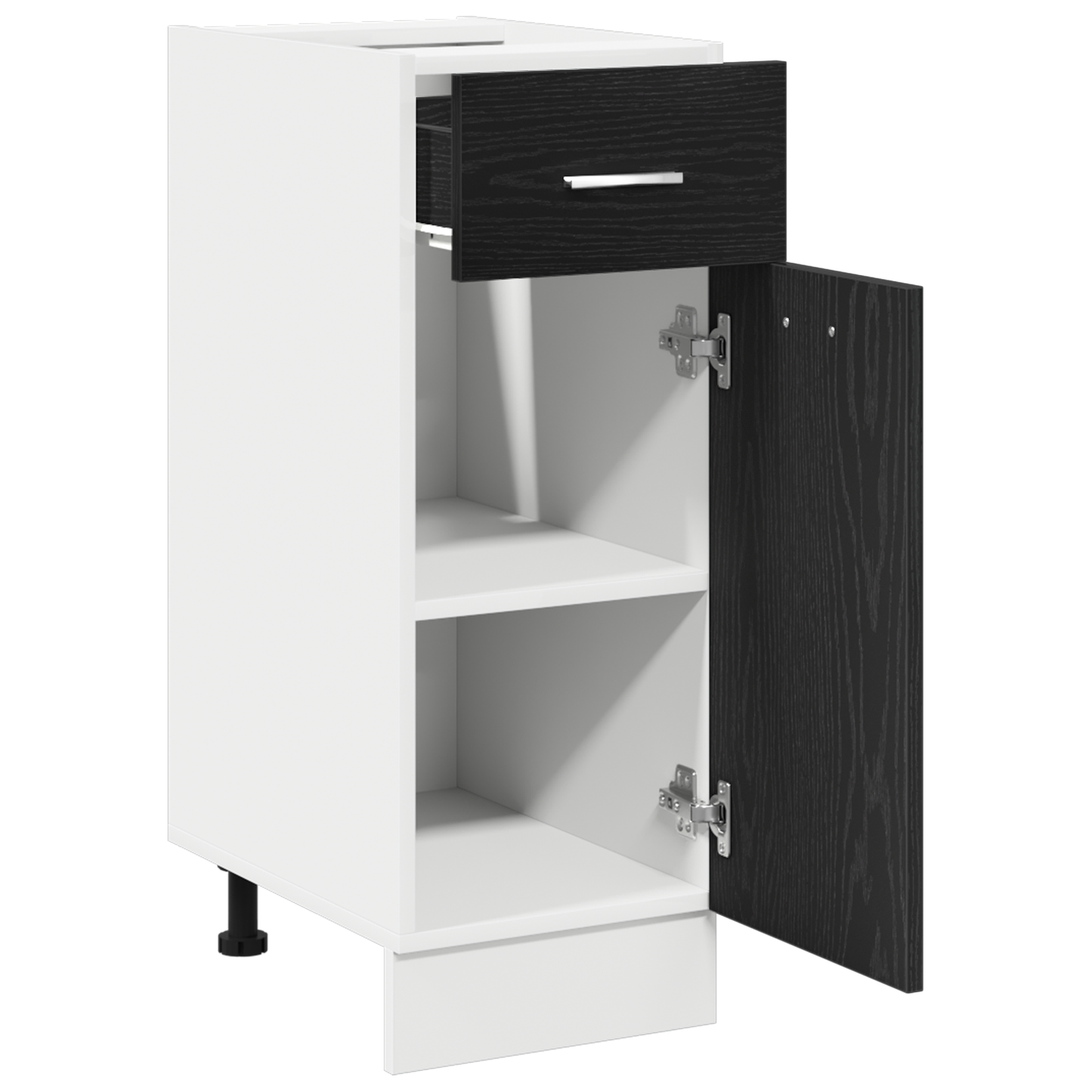 Sort Eg Skuffe Bundskab - 30X46X81.5 Cm