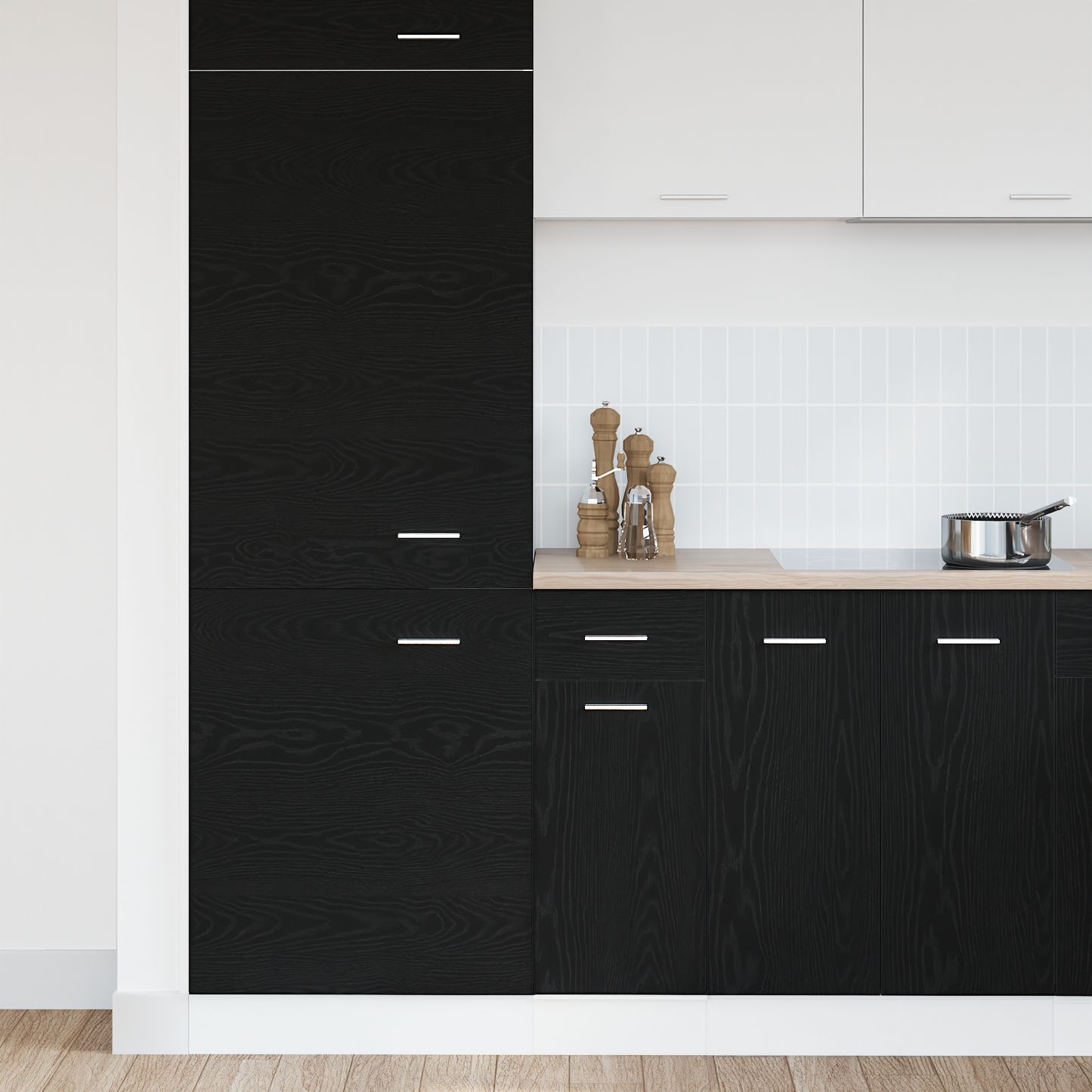 Sort Eg Skuffe Bundskab - 30X46X81.5 Cm