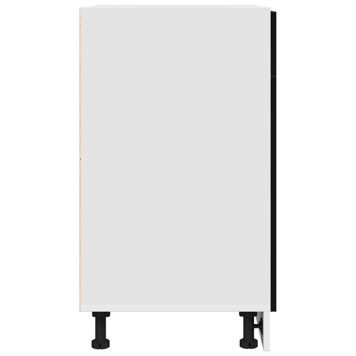 Sort Egetræ Skuffeskab - 50X46X81,5 Cm, Lavet Med Konstrueret Træ