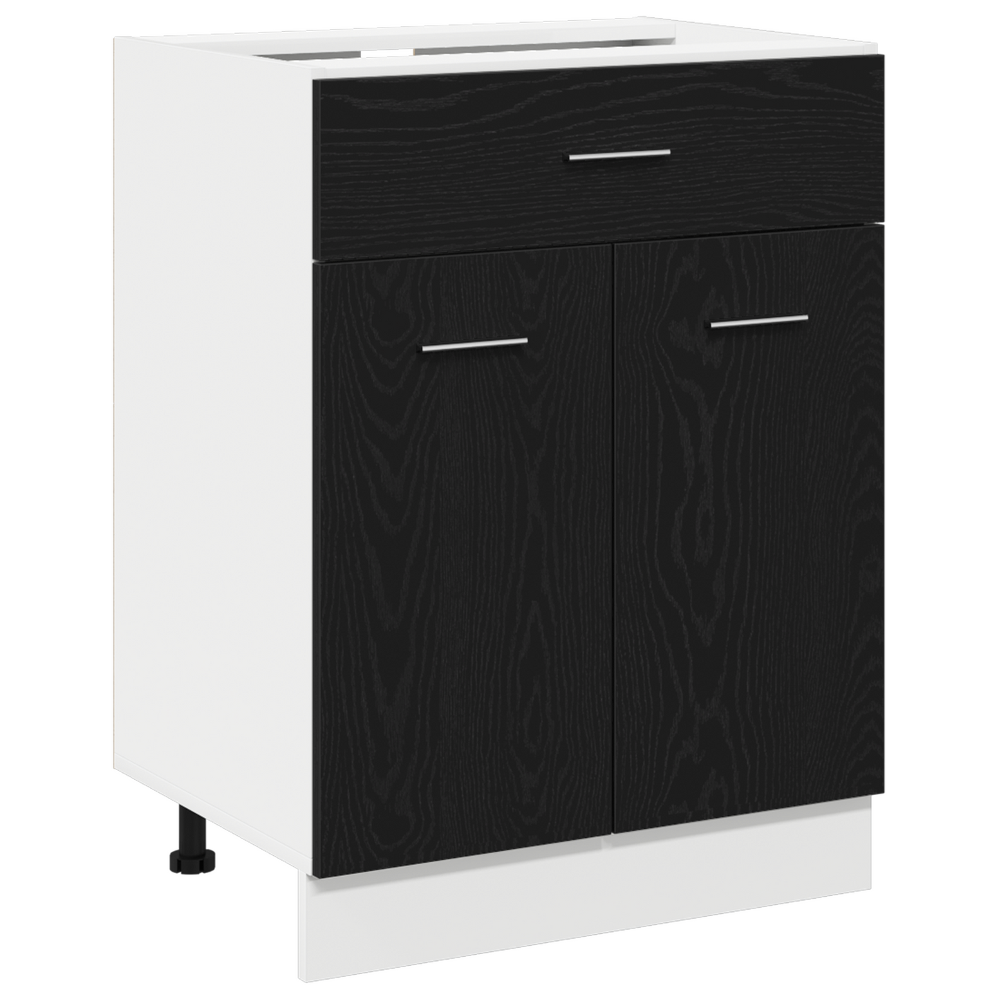 Sort Eg Skuffebundskab - 60X46X81.5 Cm Lavet Af Konstrueret Træ