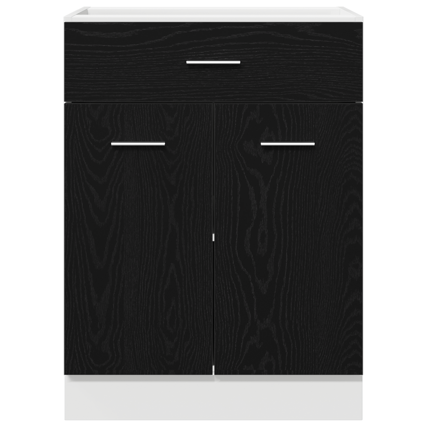 Sort Eg Skuffebundskab - 60X46X81.5 Cm Lavet Af Konstrueret Træ