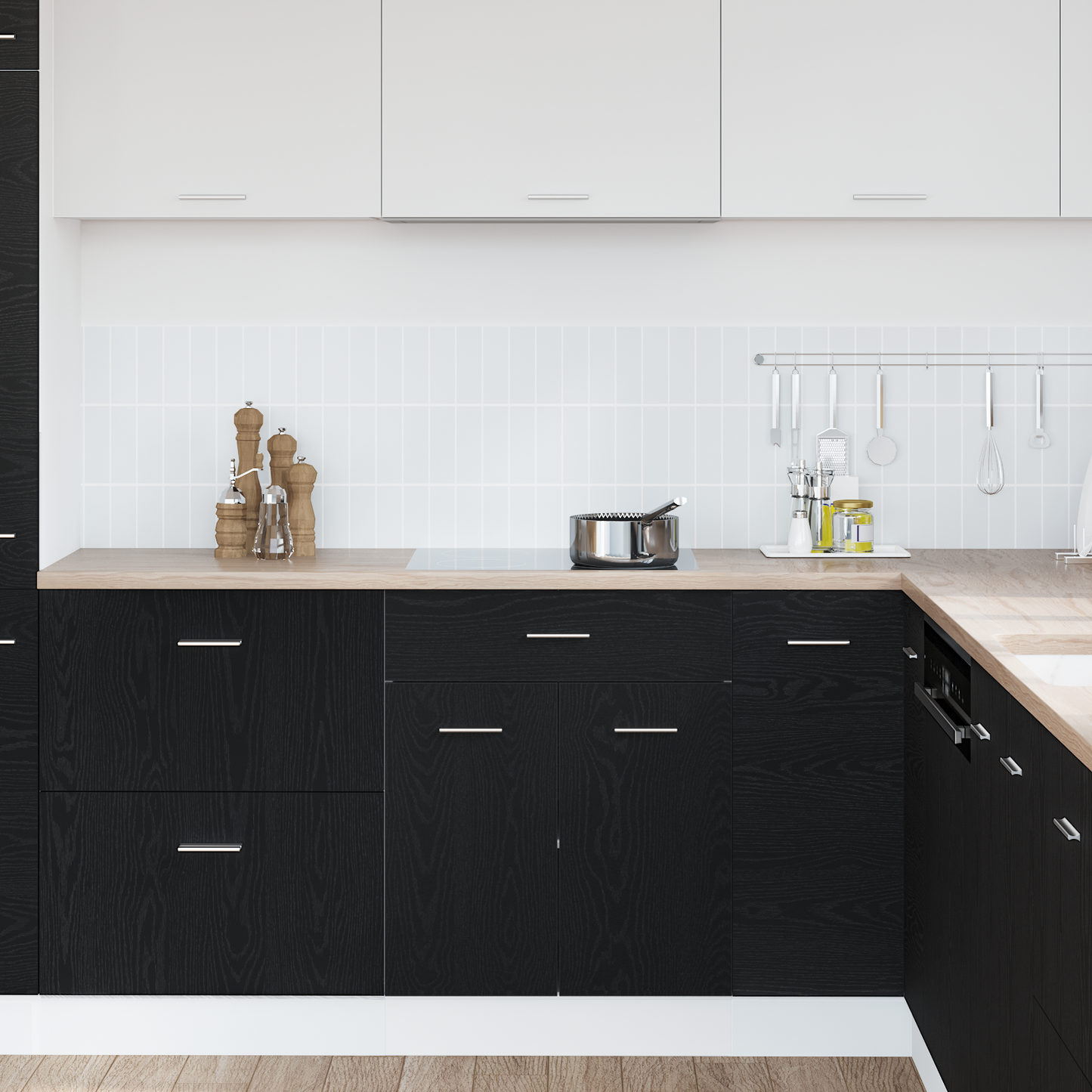 Sort Eg Skuffebundskab - 60X46X81.5 Cm Lavet Af Konstrueret Træ