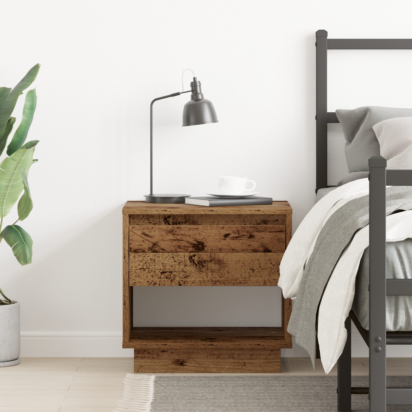 Sengebord Gammelt Træ 45X34X44 Cm Engineered Wood