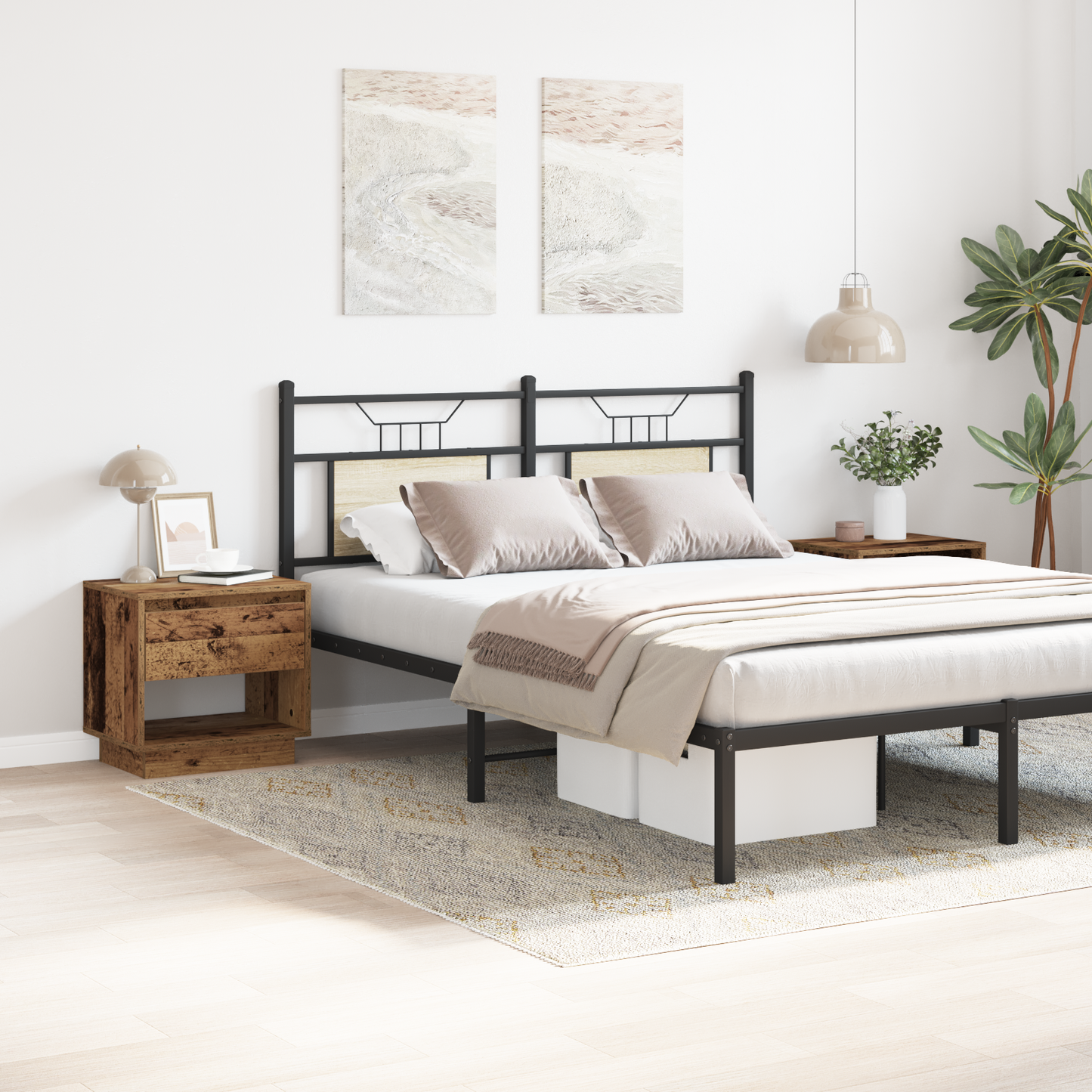 Sengebord 2 Stk Gammelt Træ 45X34X45 Cm Ingeniørtræ